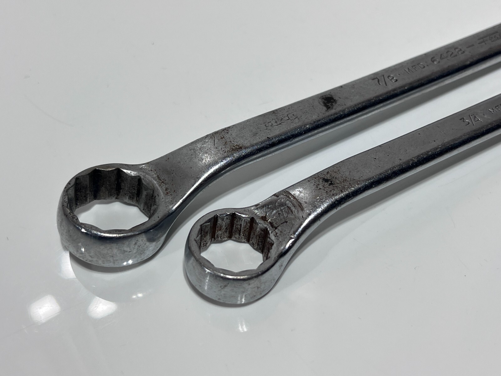 Fleet Tools USA 2pc SAE Offset Box Wrench Pair Set – 6428 & 6424 – 12 Point