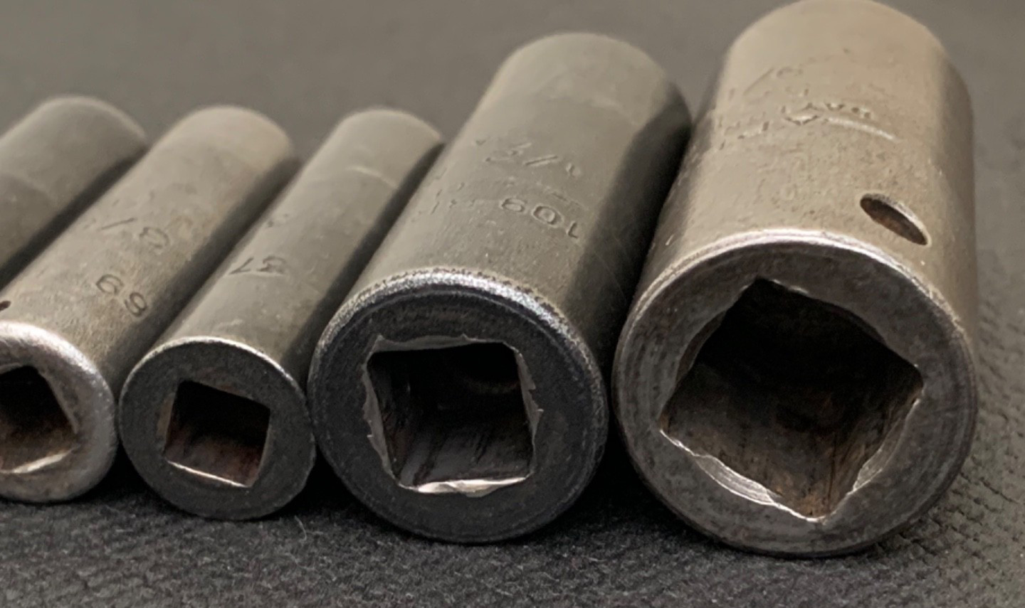 Lot of 12 Various Vintage Apex & Brown Tool SAE Sockets Made in USA