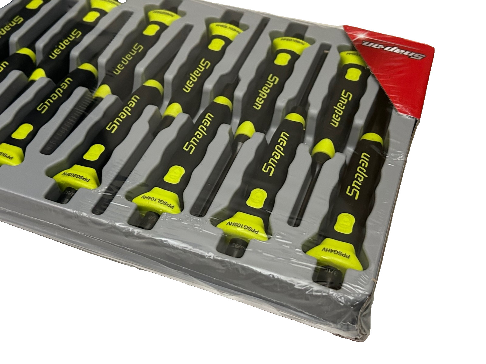 Snap-on Tools 14pc Hi-Viz Yellow Soft-Grip Punch & Chisel Set PPCSGL714HV NEW