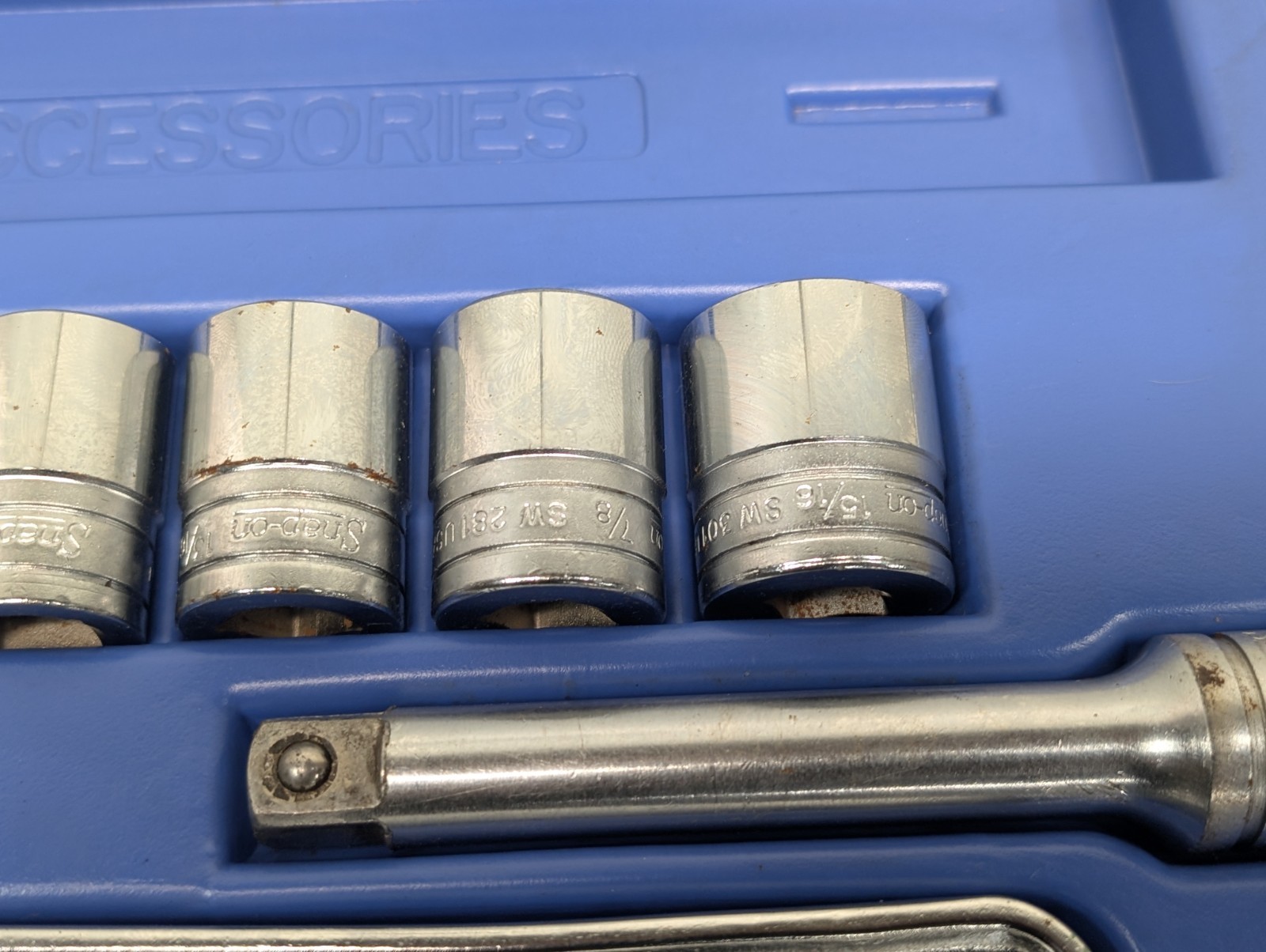 Vintage Cummins Snap-on Tools 1/2” Drive 12 Point Sae Socket Set & Ratchet