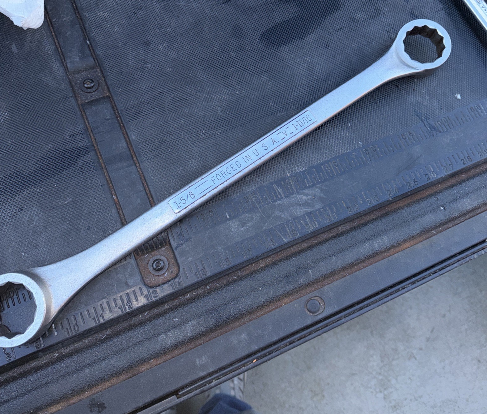 Rare Sears Craftsman USA Nos 1-5/8” X 1-11/16” Double Box End Wrench Pointy A