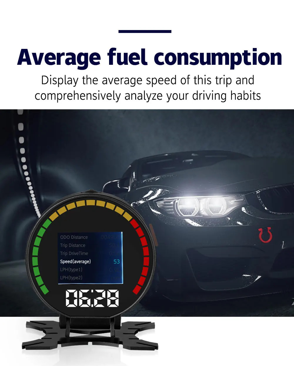 P15 Car OBD Head-Up Display Smart Digital Speedometer Water Temp Gauge Overspeed