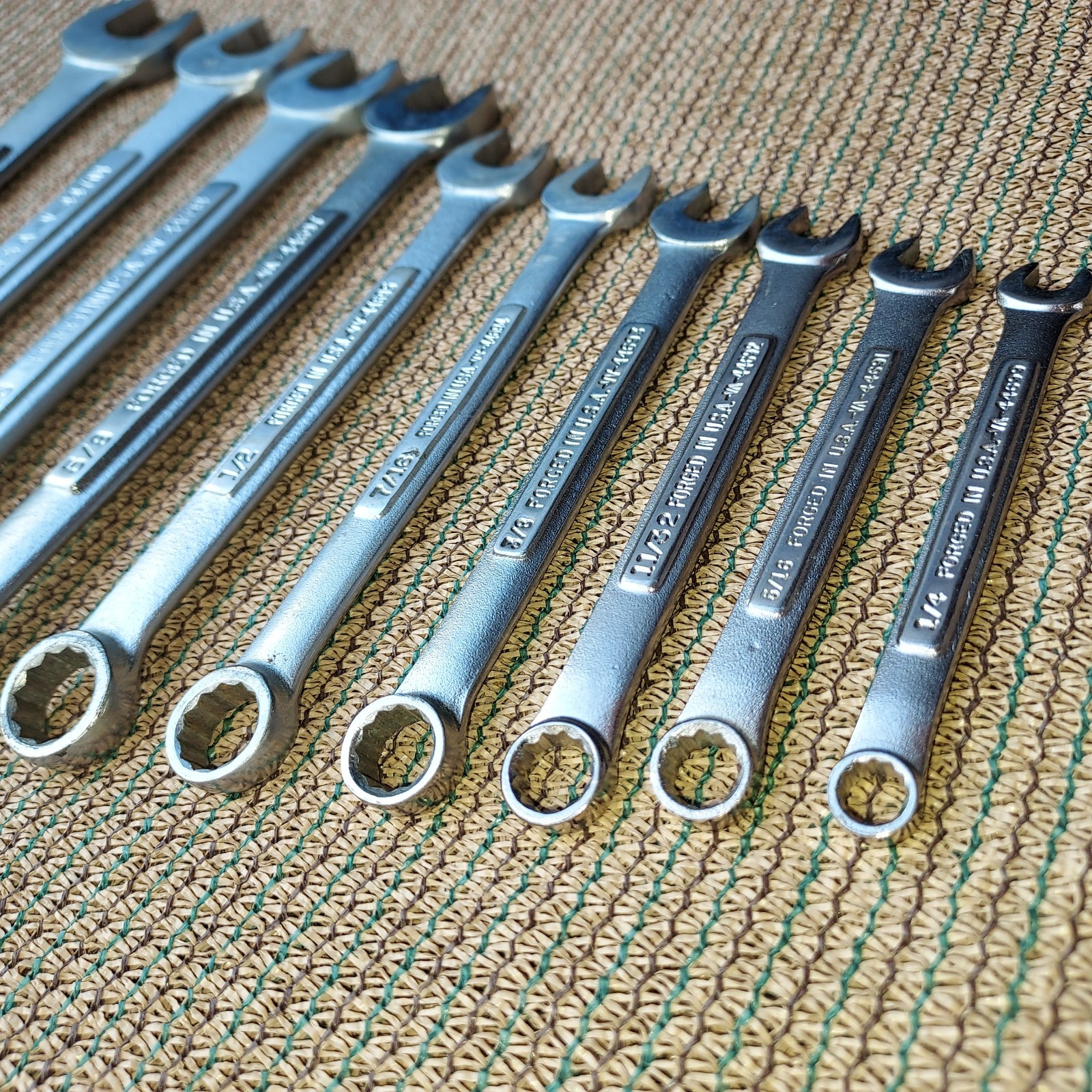 Vtg Craftsman 10 piece SAE combination wrench set 1/4″-13/16″ USA made -VA-VV-V