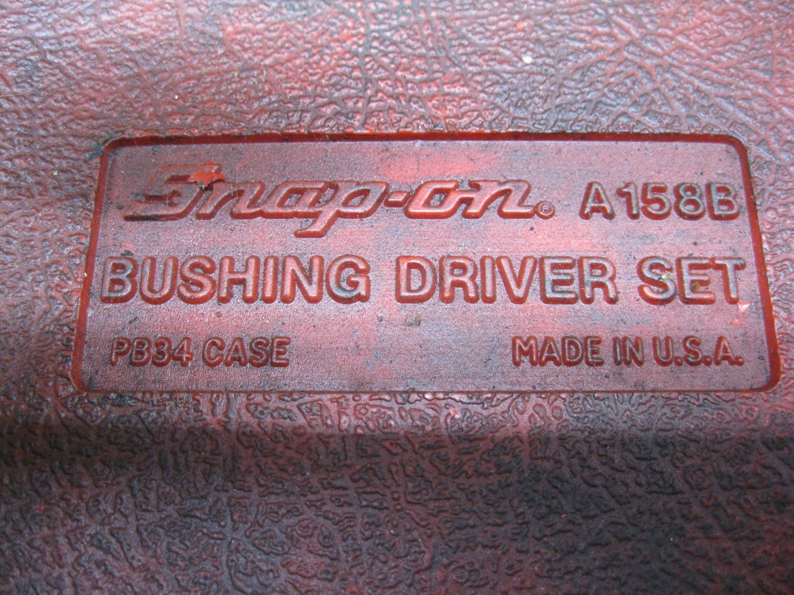 Snap-on tools USA A158B Bushing Driver Set 10 Piece W/ Case Lot# HBD3