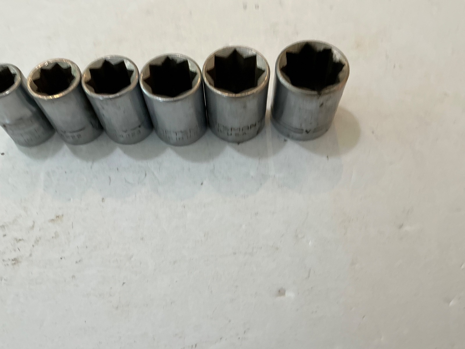 Vtg Craftsman 1/2″ drive 6 pc 8 point socket set -V- 7/16″-3/4″ USA made