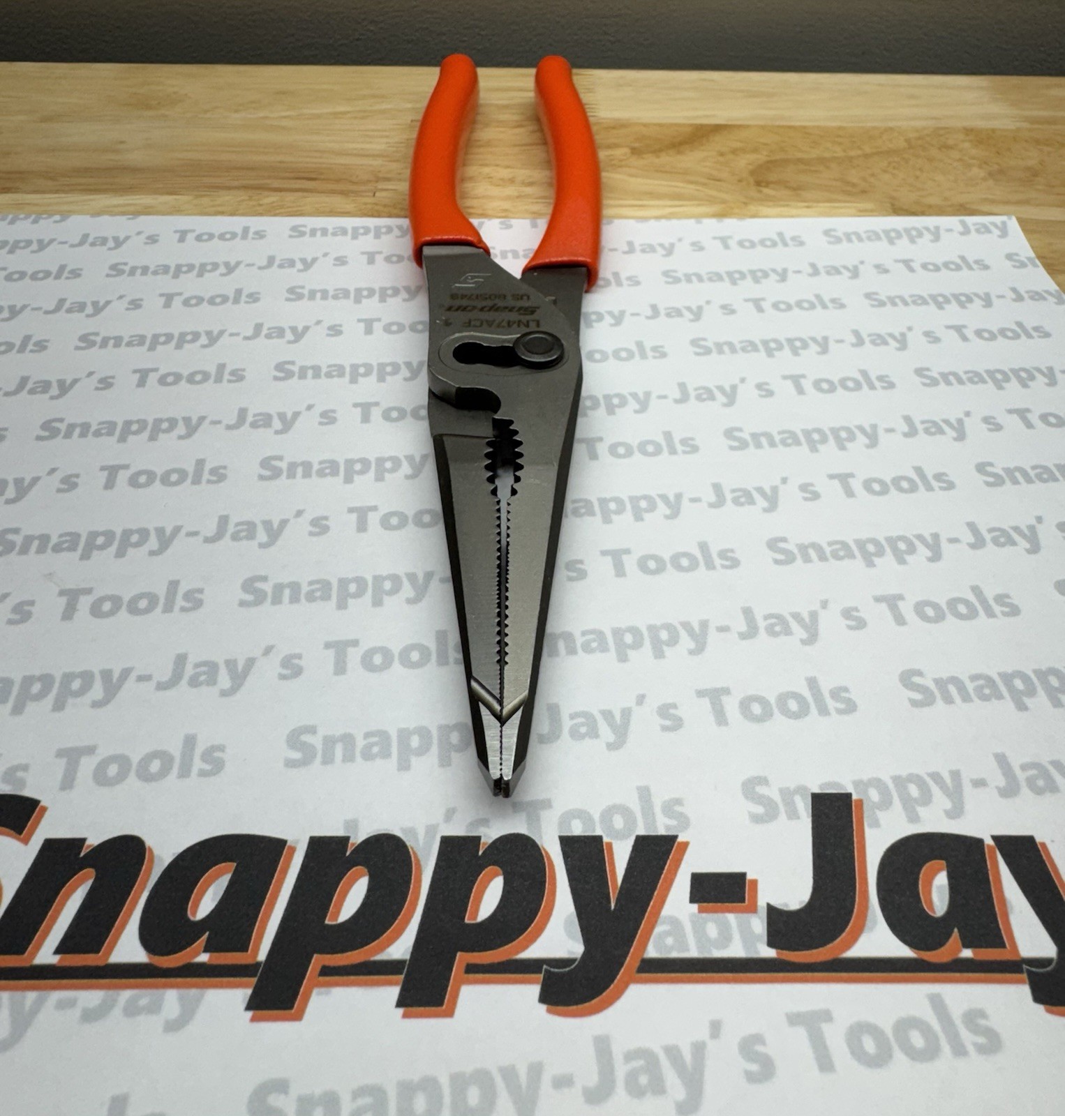 Snap-on Tools USA NEW ORANGE 9″ Talon Grip Long Nose Slip Joint Pliers LN47ACF