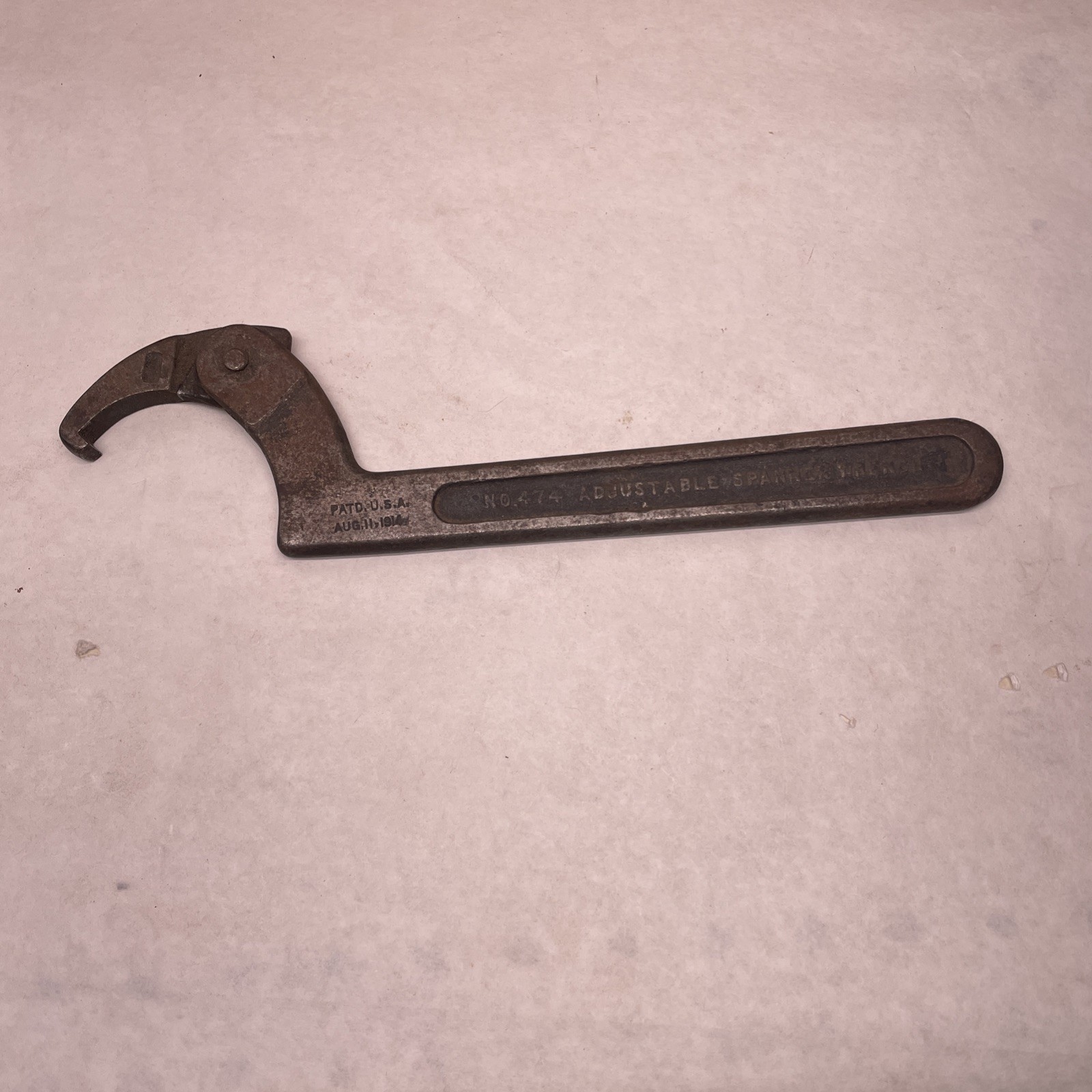 Vintage JH Williams & Co 474 Adjustable Hook Spanner Wrench 474