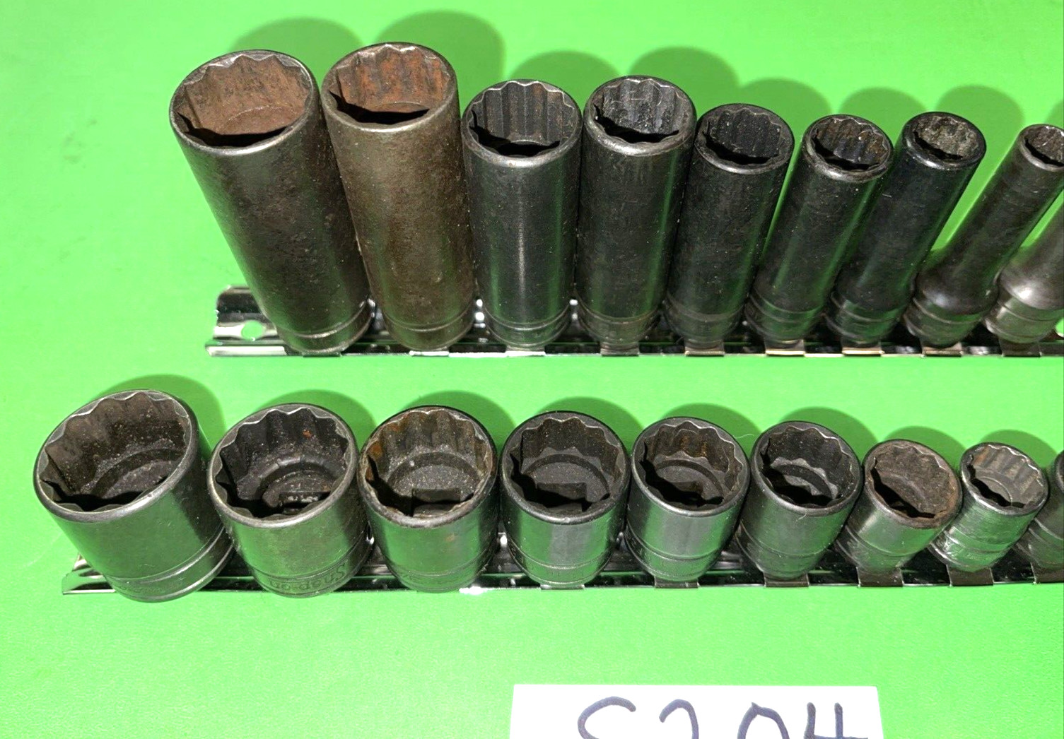 SNAP- ON TOOLS 20 PIECE 3/8 DRIVE SHORT & DEEP SAE. SOCKET SETS 12 POINT