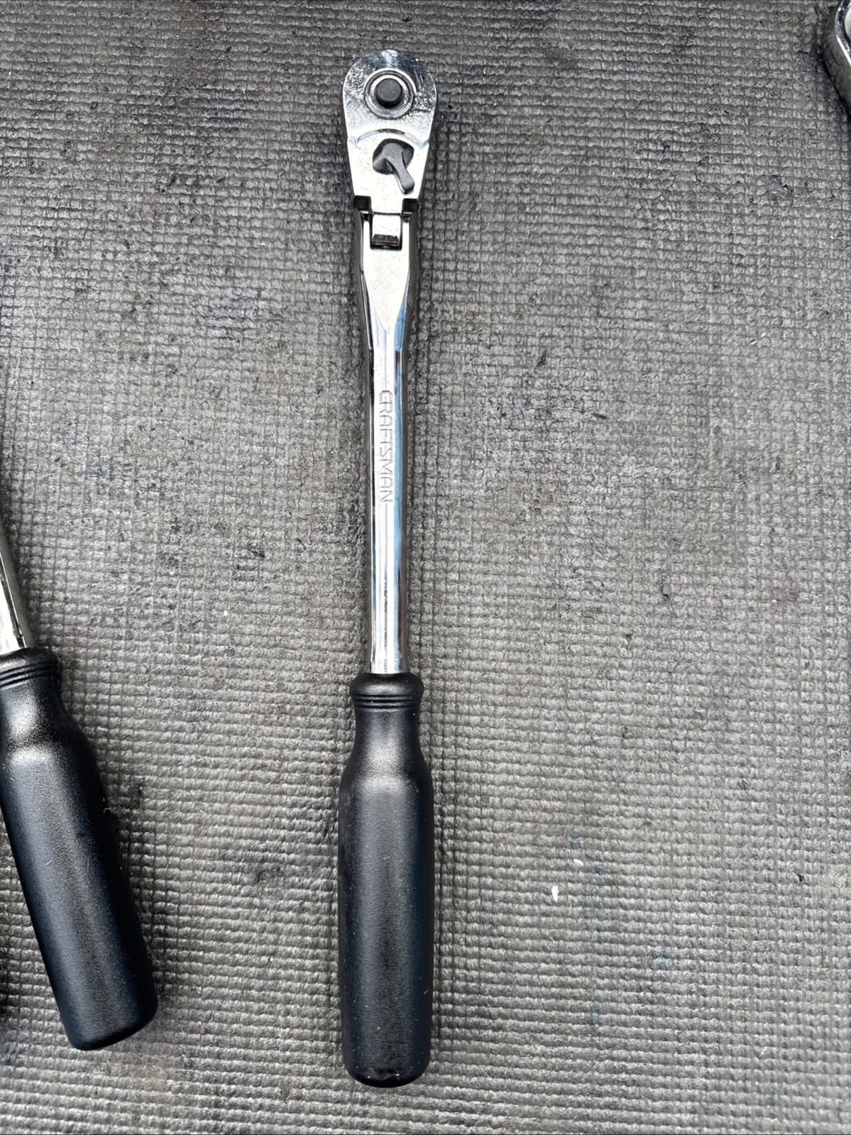 Sears Craftsman 12″ Flex Head Ratchet 3/8″ Drive Black 44836 KZ USA Nos