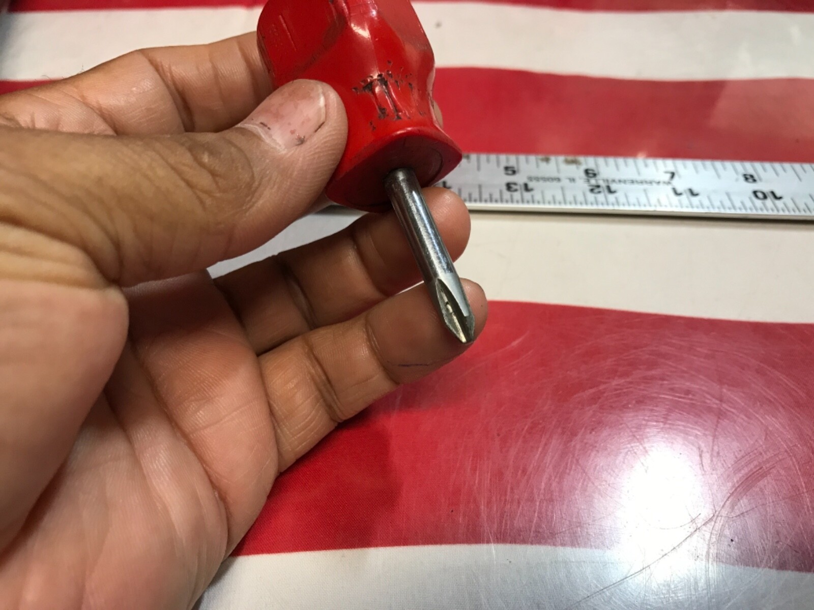 Mac tools screwdriver Phillips #2 stubby P212XA red 4444