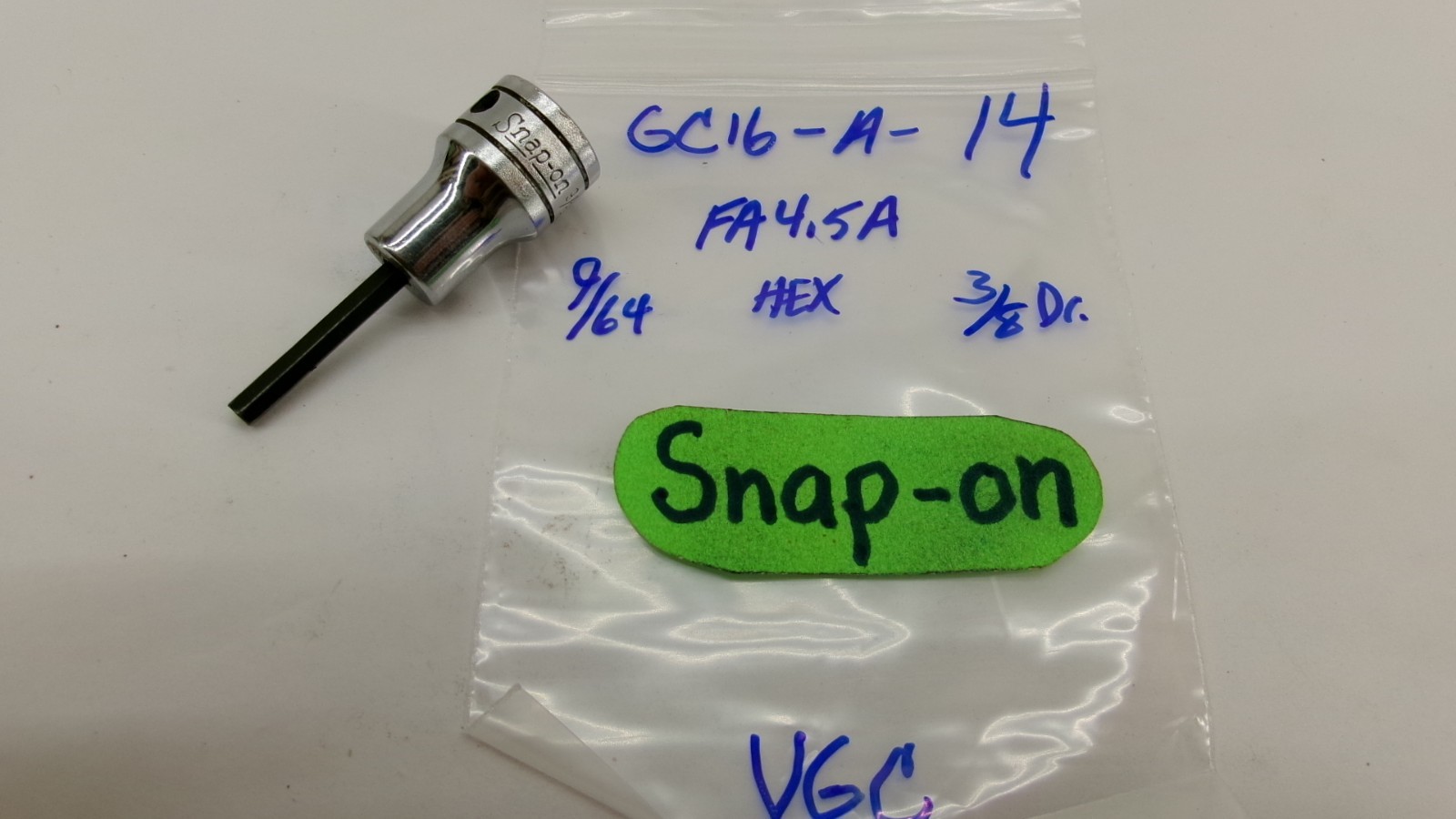 Snap-on tools USA 3/8″ drive 9/64 SAE Hex Bit Socket Driver FA4.5A Nice!