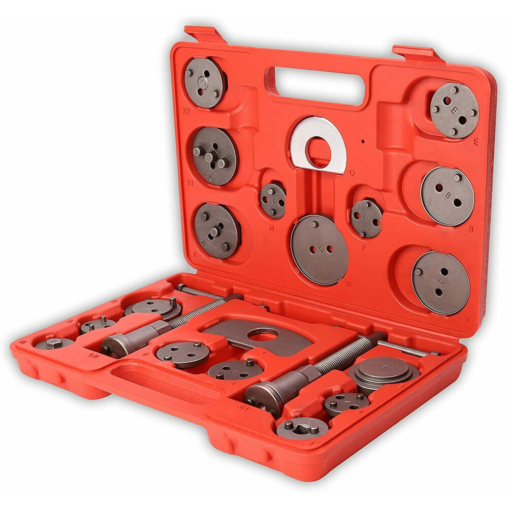UNIVERSAL NEW BRAKE CALIPER PISTON REWIND WIND BACK TOOL KIT 23 PIECES SET UK