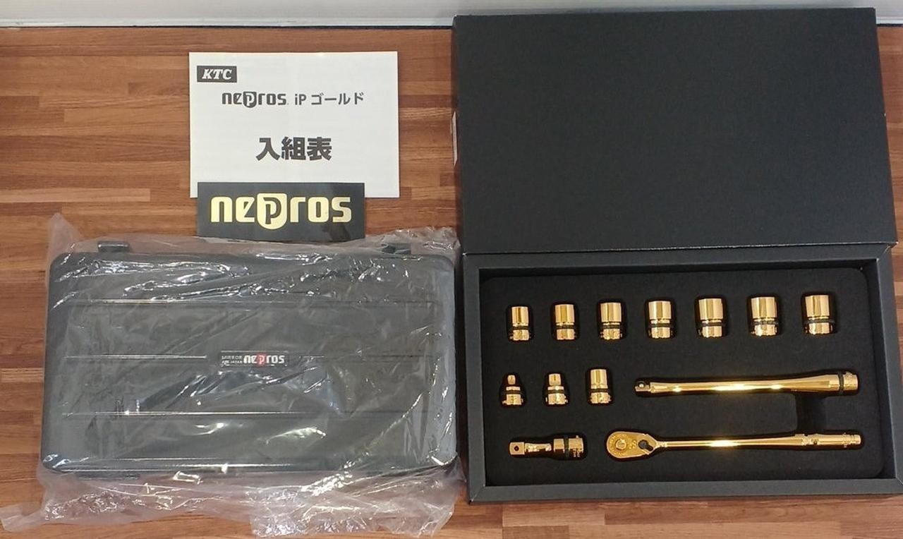 KTC Japan Nepros NTB313GZGL 3/8″ Drive Gold Ratchet Socket Wrenches 13pc Set