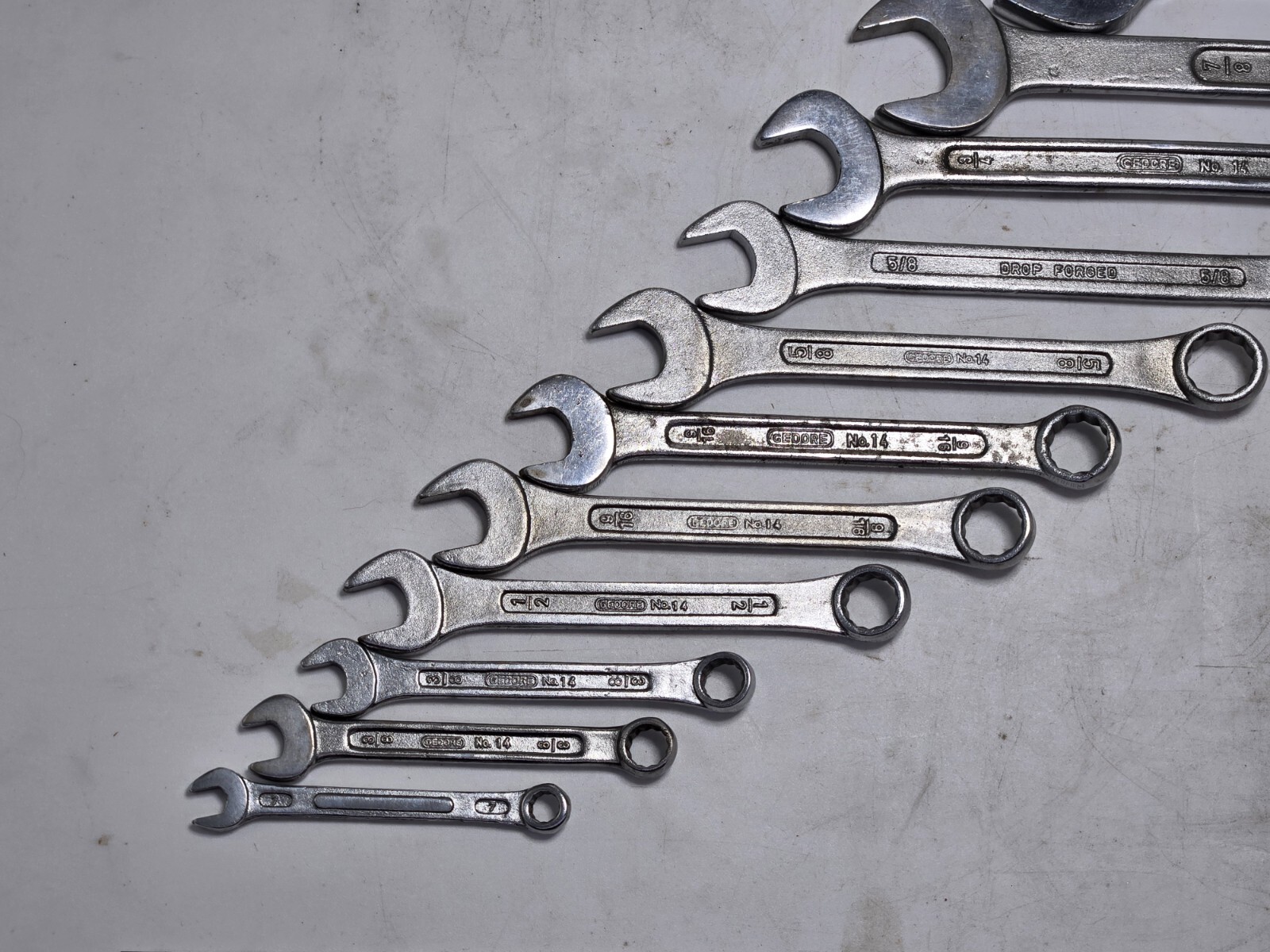 Gedore SAE & Metric Combination & Double Wrench Lot of 15 * Made In India *