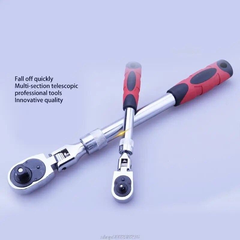 Flexible Head Carbon Ratchet Wrench Set – 1/4, 3/8, & 1/2-Inch Drives Extendable