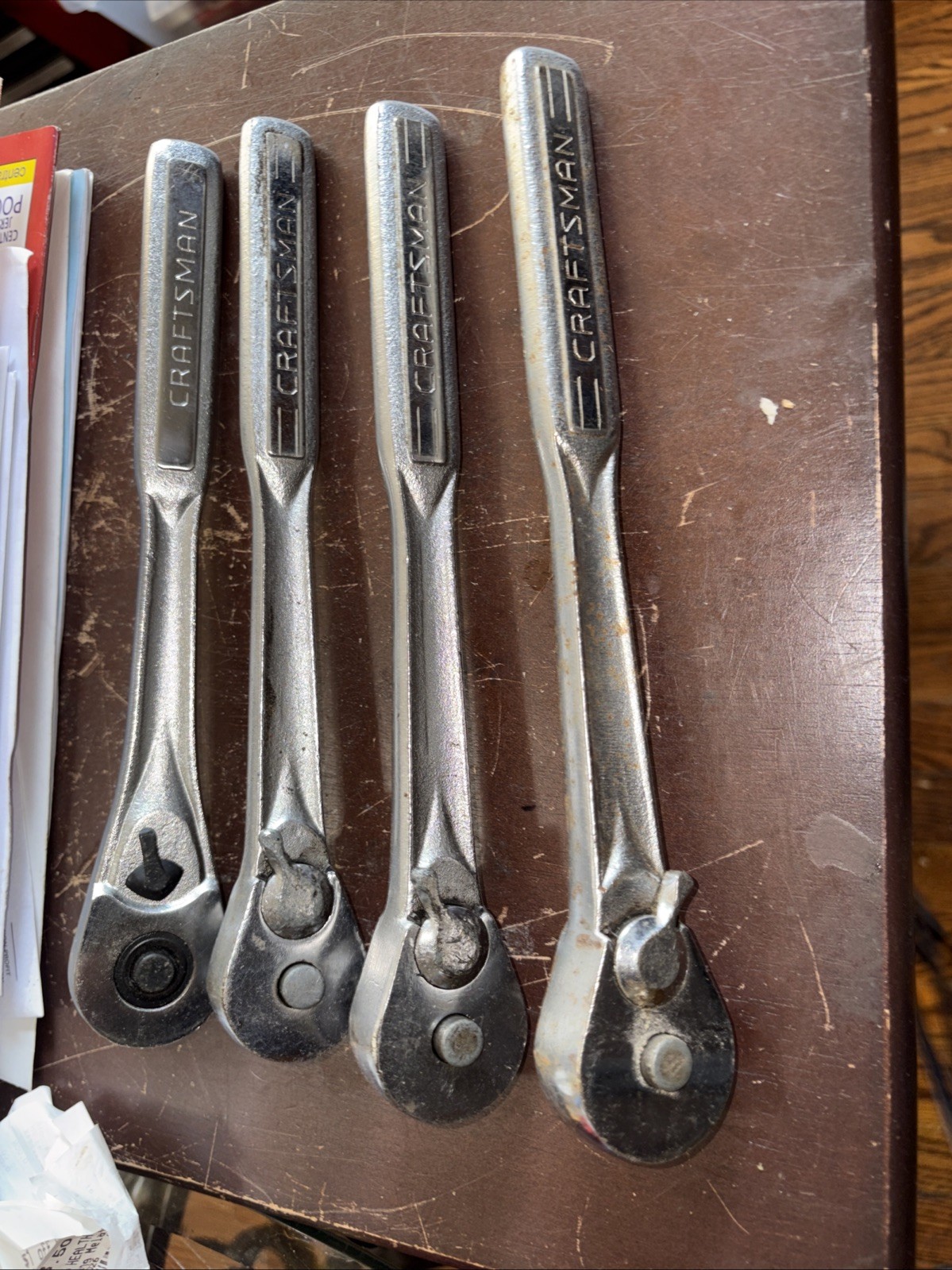 Lot Of 4 Vintage Craftsman 1/2” Quick Release Ratchets USA