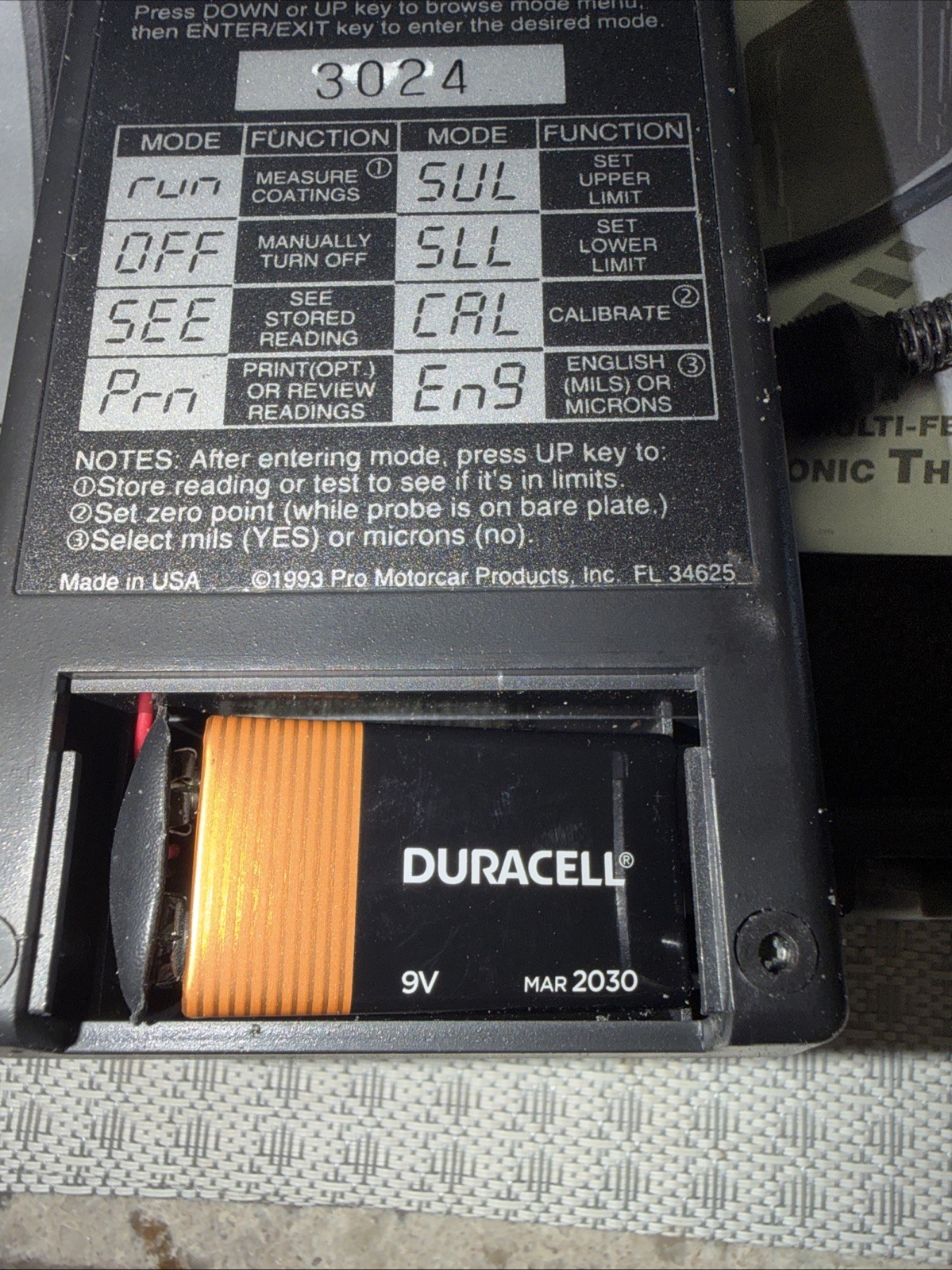 ETG Paint Thickness Gauge Working Tested With Case And Manual.