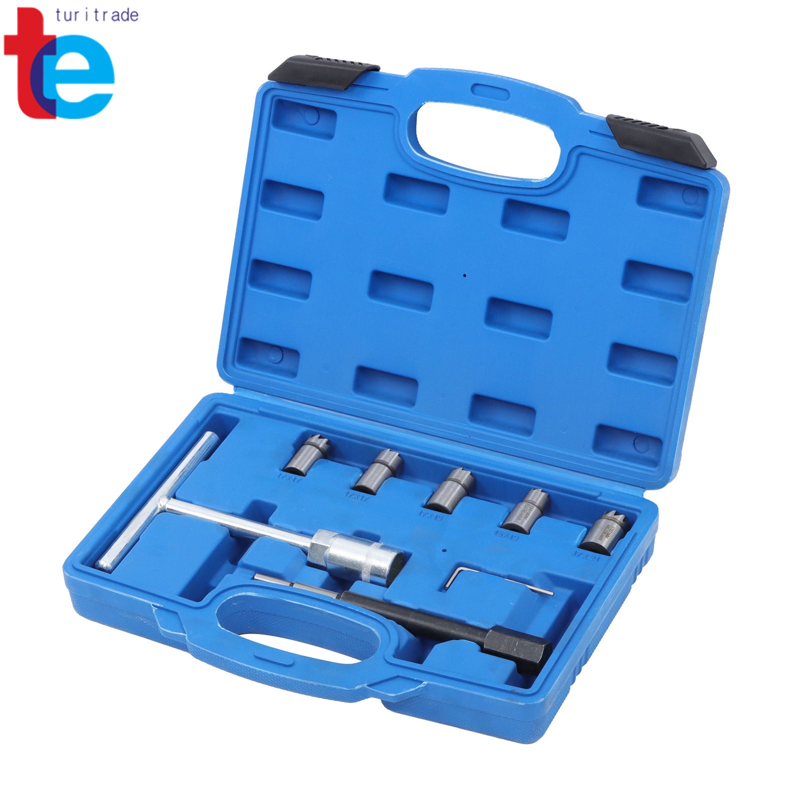 7pcs Diesel Injector Seat Cutter Set Cutter Cleaner Tool Set Carbon Remover Kit