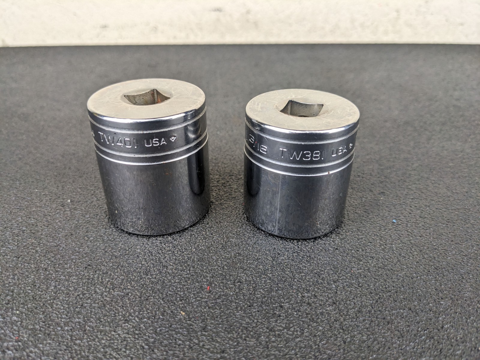 #bp073 Snap-on Tools USA TW381 TW401 1/2″ Drive SAE 6pt Chrome Sockets