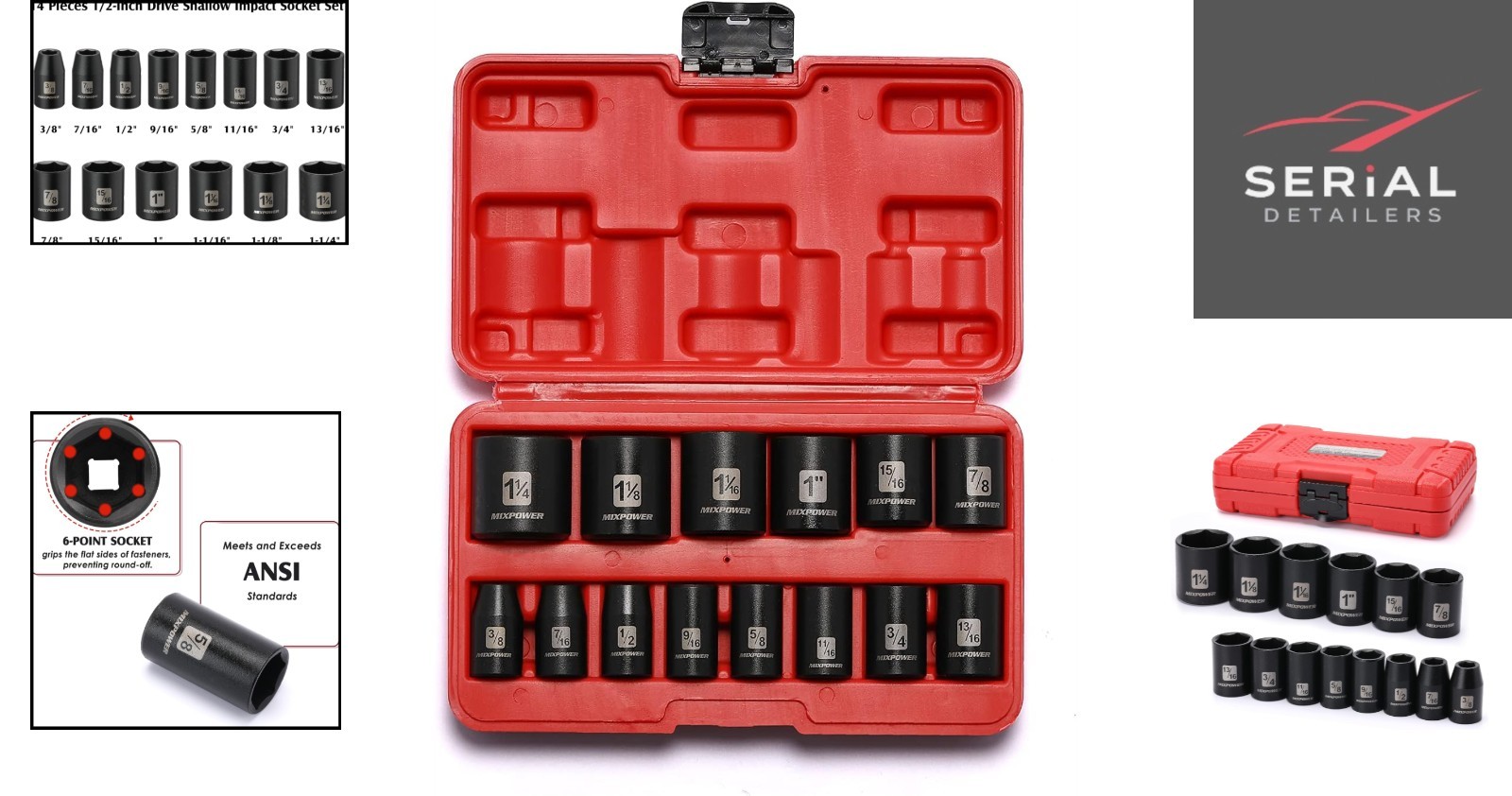 Comprehensive 14-Piece Shallow Socket Set for 1/2-Inch Drive Systems – SAE