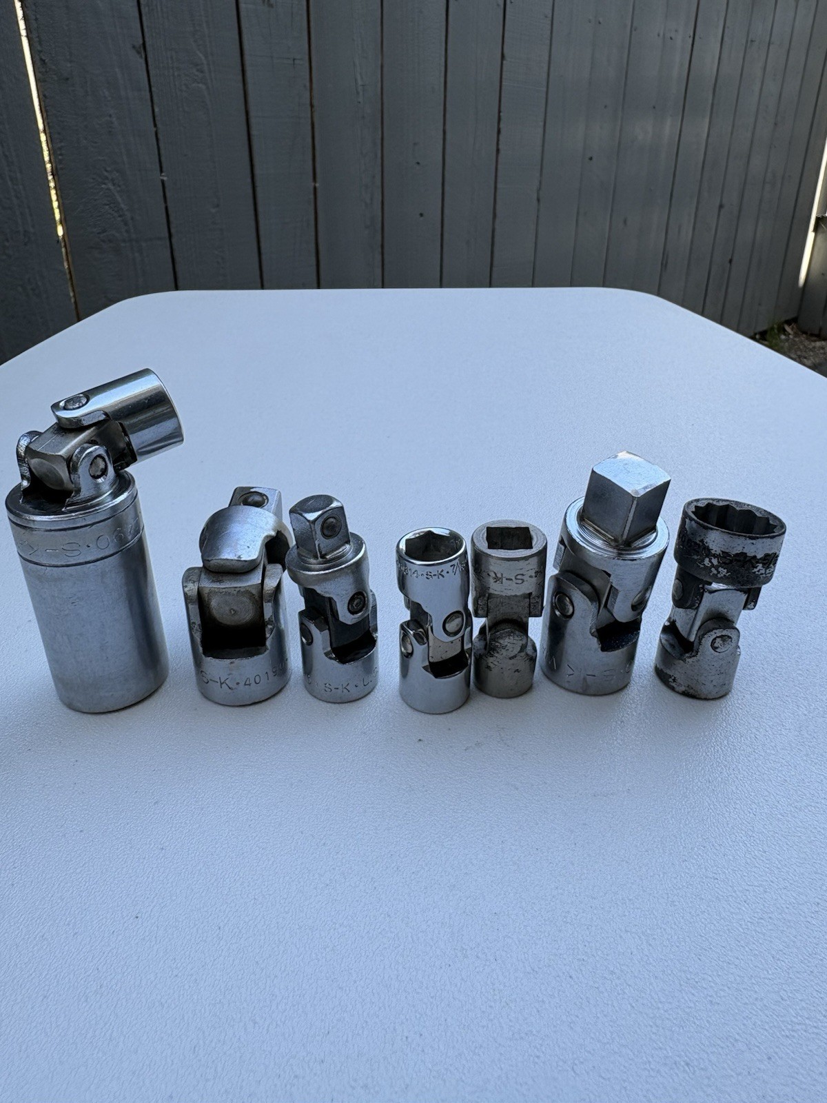 Lot of 7 SK Tools (S-K) Universal Joints, Swivels & Adapters – Made in USA!