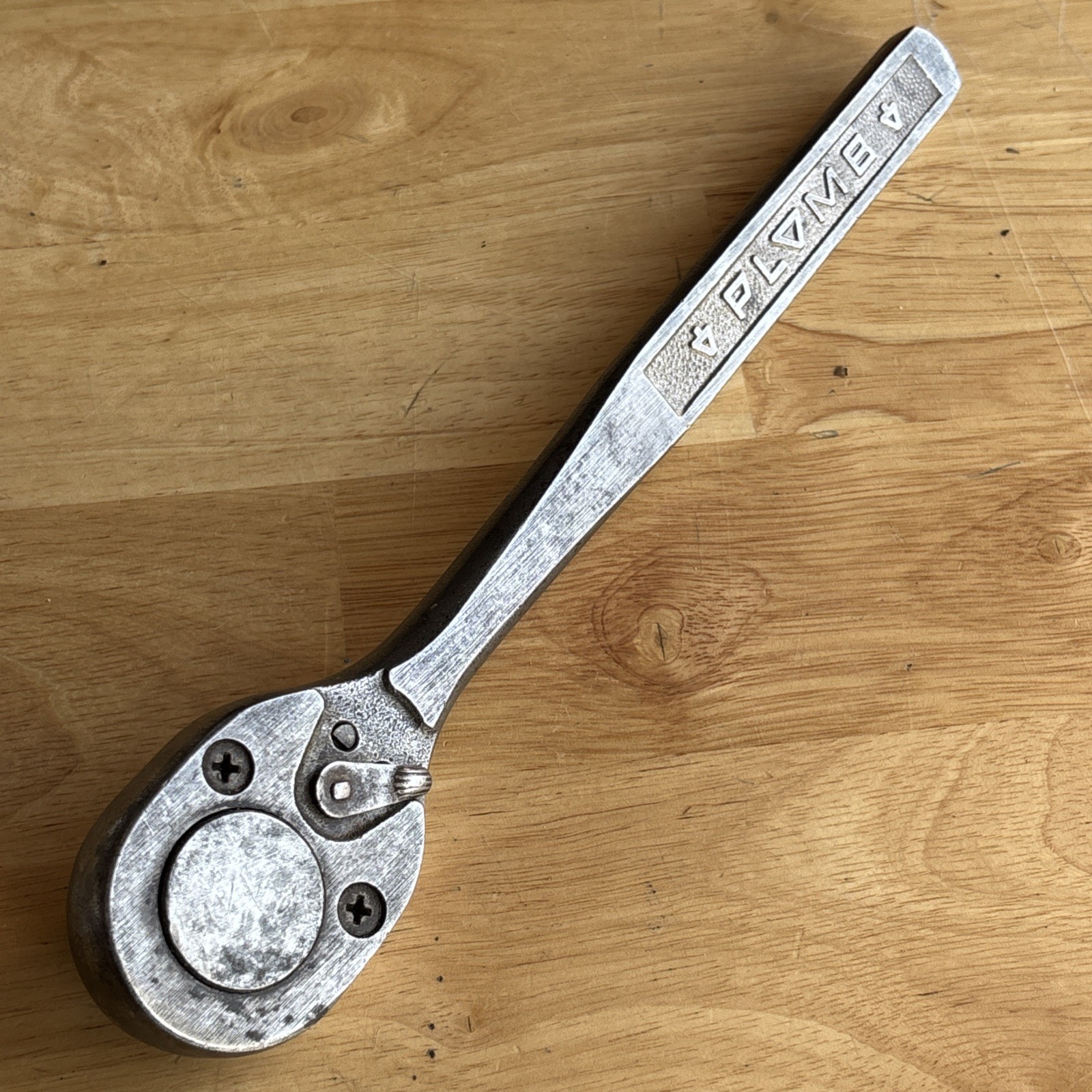 Plomb 10.25″ Ratchet 1/2″ Drive Pebble Handle 5449 Plvmb Plumb Vtg USA