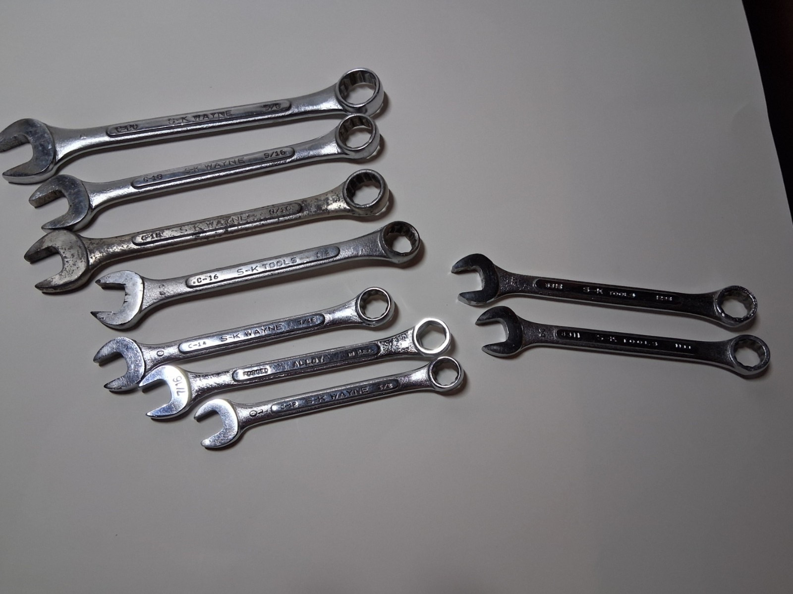 SK 9pccombo wrench lot SAE and metric