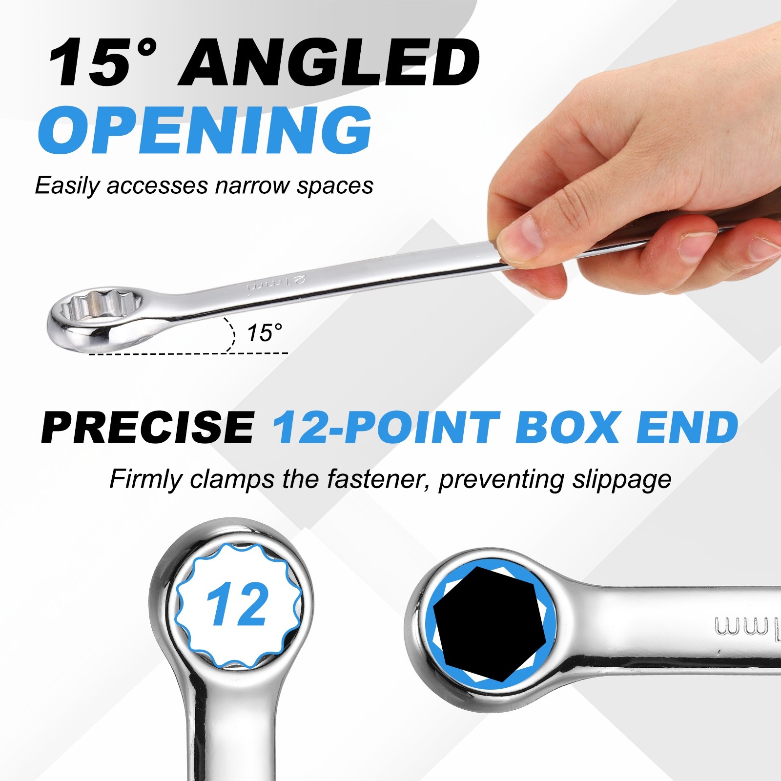 9mm Metric Combination Wrench, | Silver CR-V Steel, 1-Piece