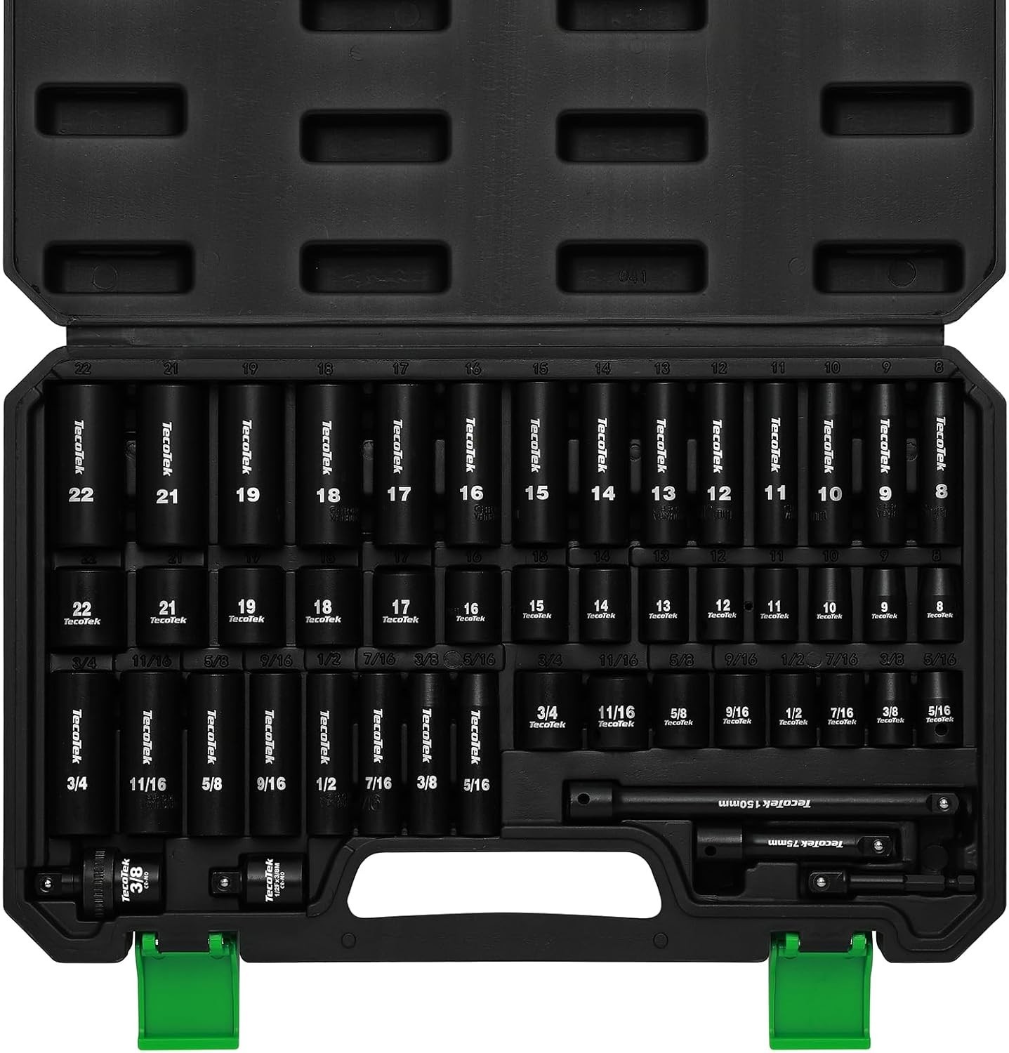 Durable 3/8″ Drive Impact Socket Set, 49-Piece SAE & Metric with Extension Bars