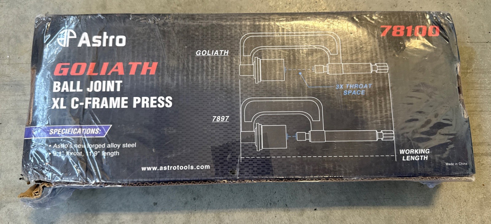 Astro Pneumatic Goliath Ball Joint Xl C-Frame Press 78100 NEW