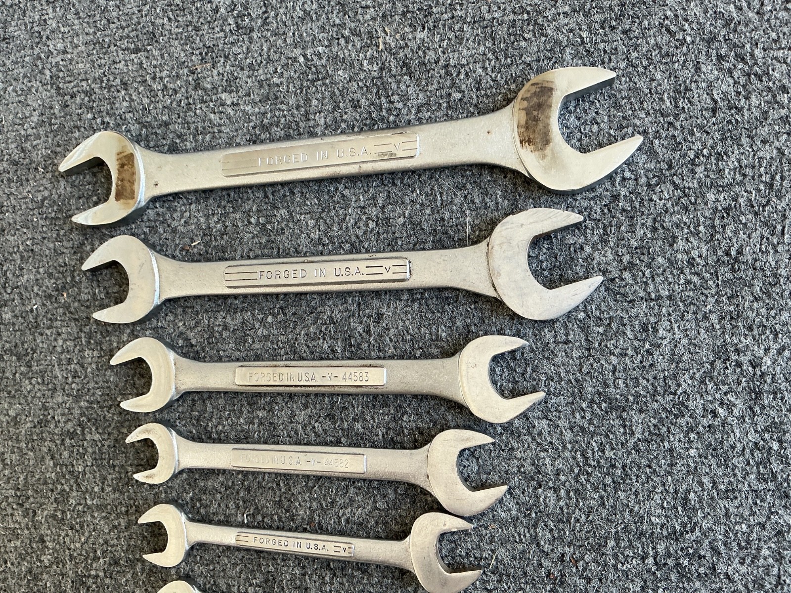 VTG Craftsman Various «V»s Double Open End Wrench Set 8 Pc SAE 1/4 To 1-1/8” USA