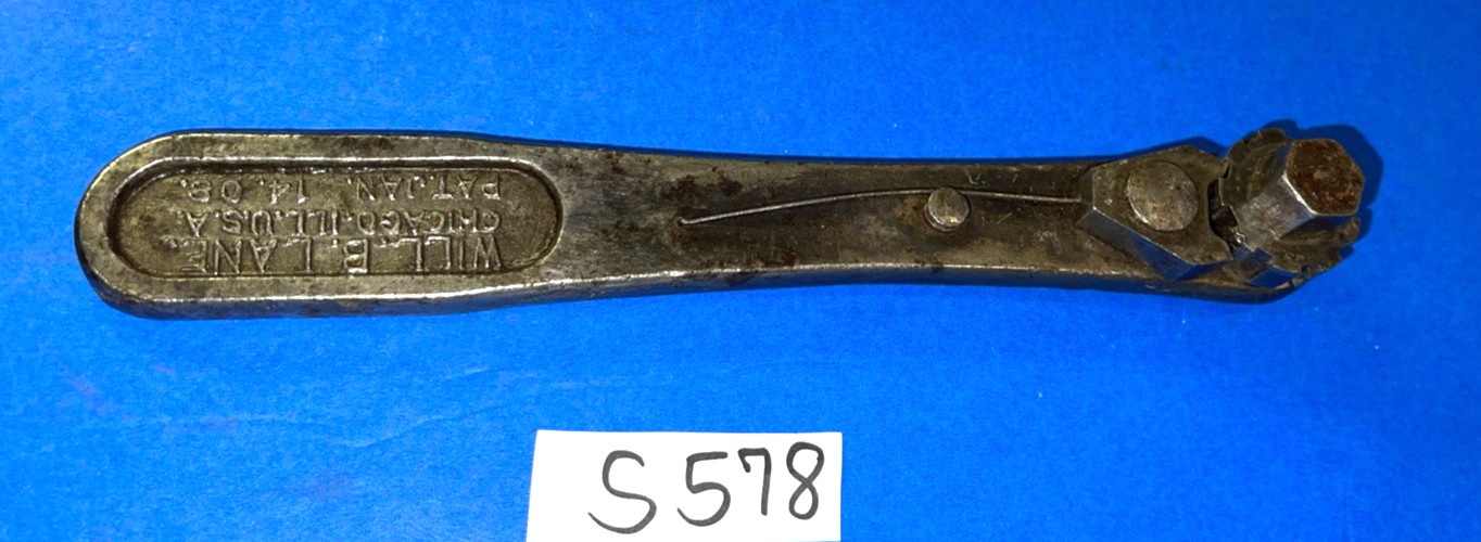 WILL B LANE TOOLS VINTAGE LARGE HEX DRIVE RATCHET PAT. JAN 14 1908 SUPER UNIQUE