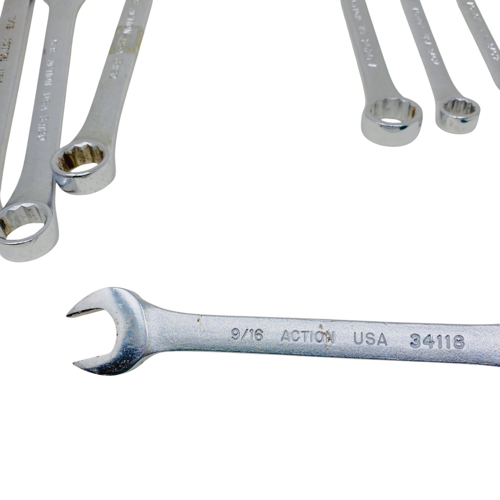 Action USA Combination Wrench Lot Set SAE Mechanics Hand Tools, 9 Pcs
