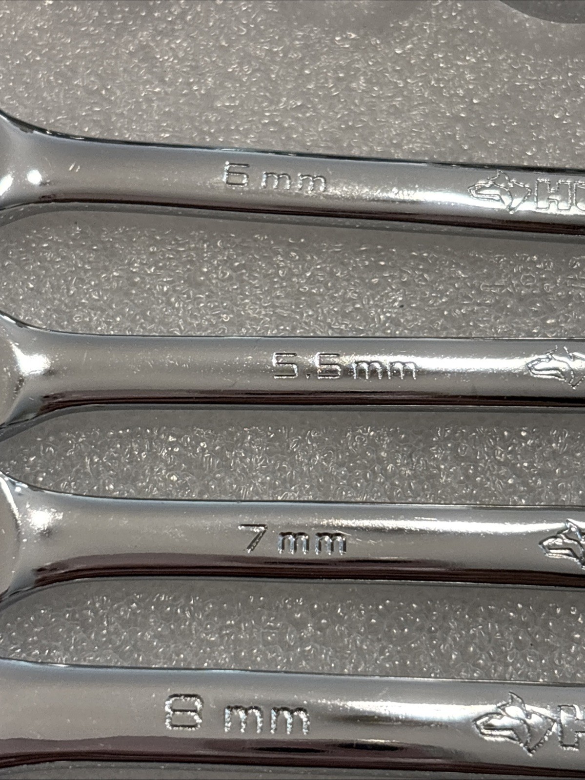 Vintage Husky Polished Chrome Combination Wrench Set Metric Lot Of 18 Pieces
