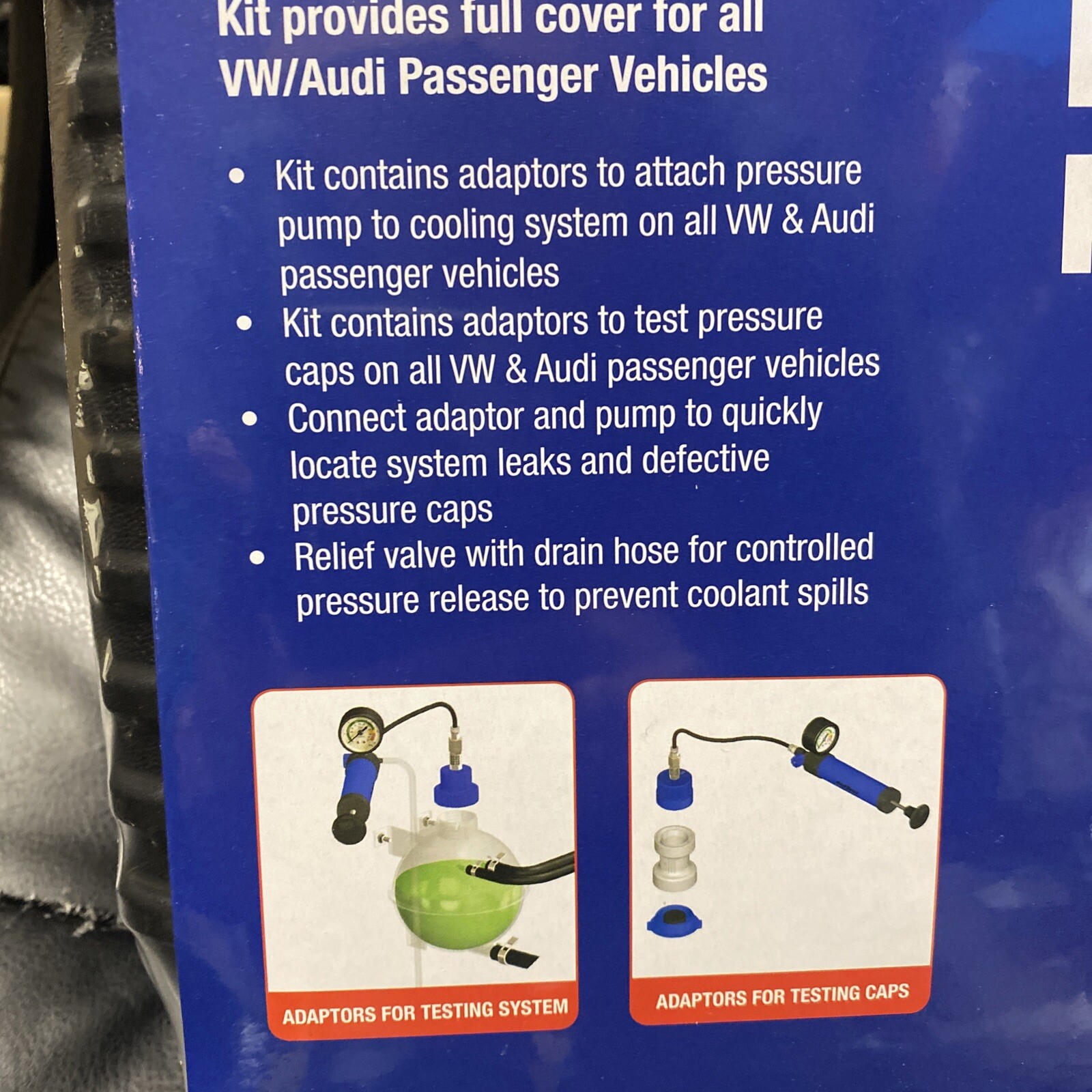 OE, Unitest VW/Audi Cooling System Pressure Test Kit, Part #PBT71515 – NEW