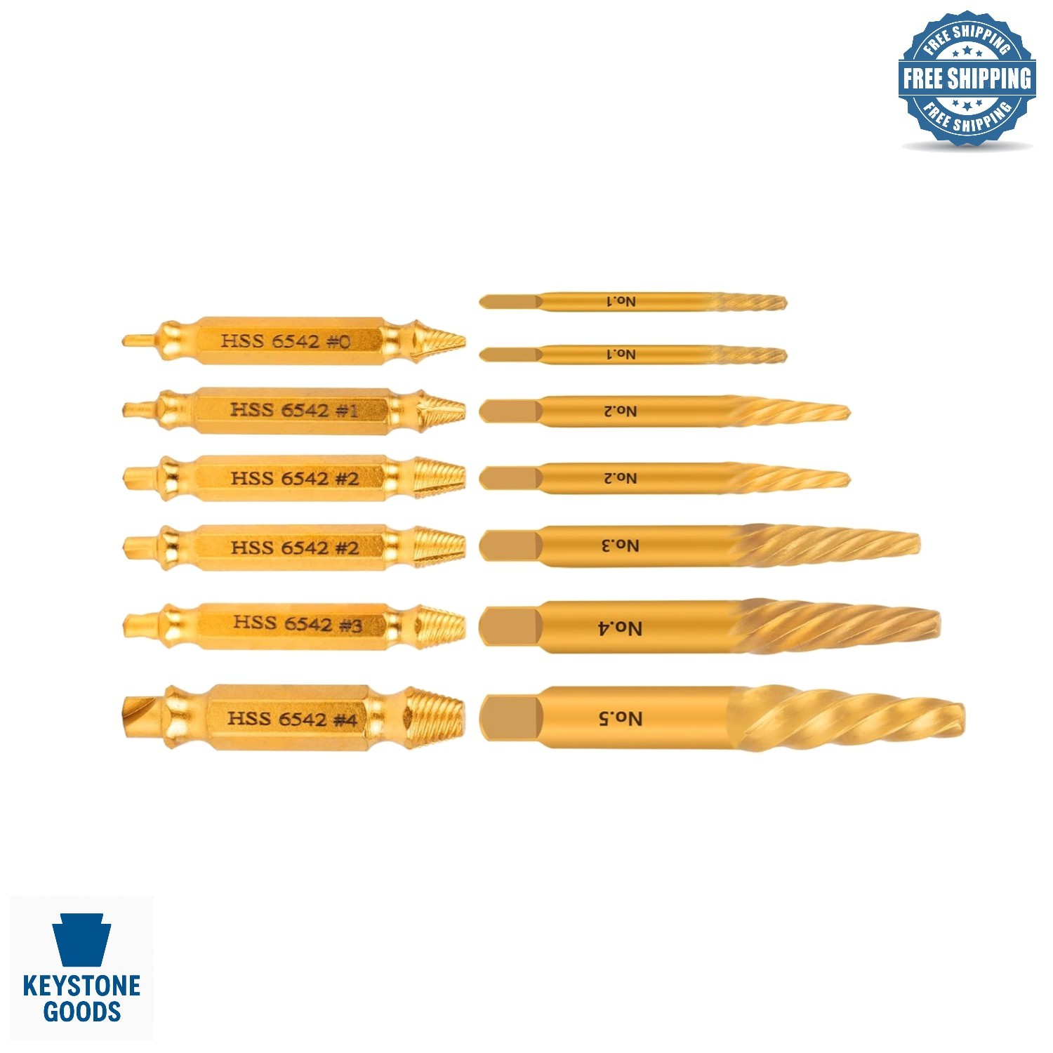 13-Piece Screw & Bolt Extractor Set for Damaged Fasteners
