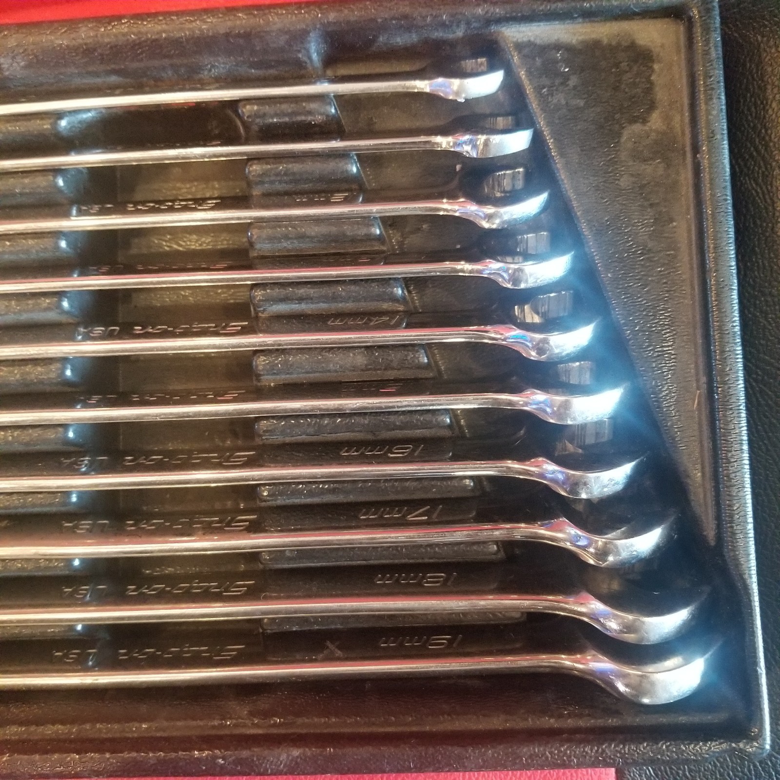 Snap On Tools USA OEXM710B 10pc Metric 10mm to 19mm Combination Wrench Set, 12PT