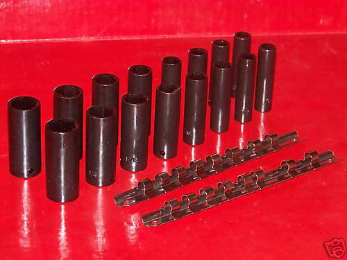 18 pcs 3/8″ drive Metric and Sae deep AIR impact socket Set 6 points