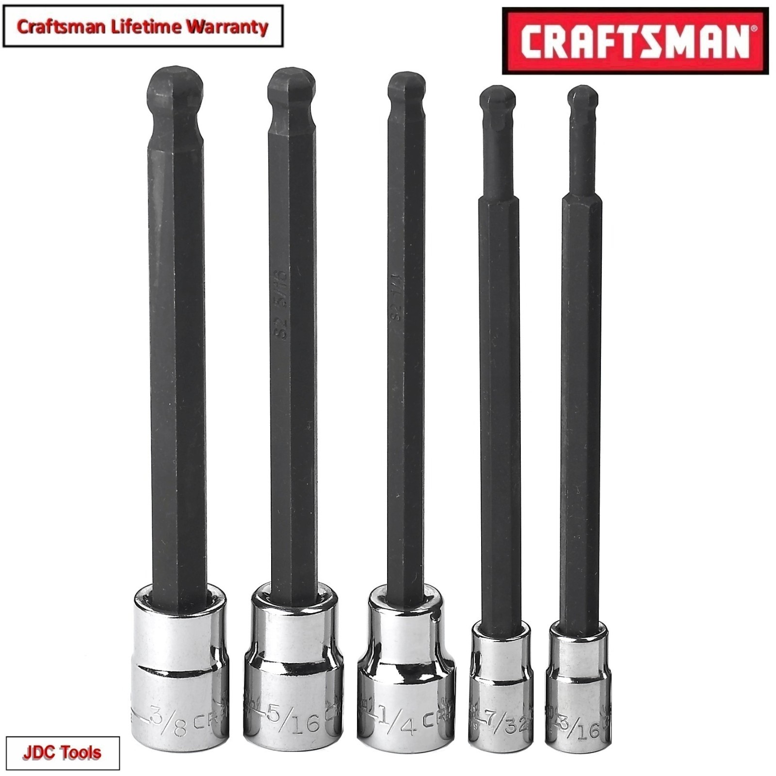 CRAFTSMAN 16pc 1/4 3/8 LONG SAE&METRIC MM Torx Hex Allen bit ratchet socket set