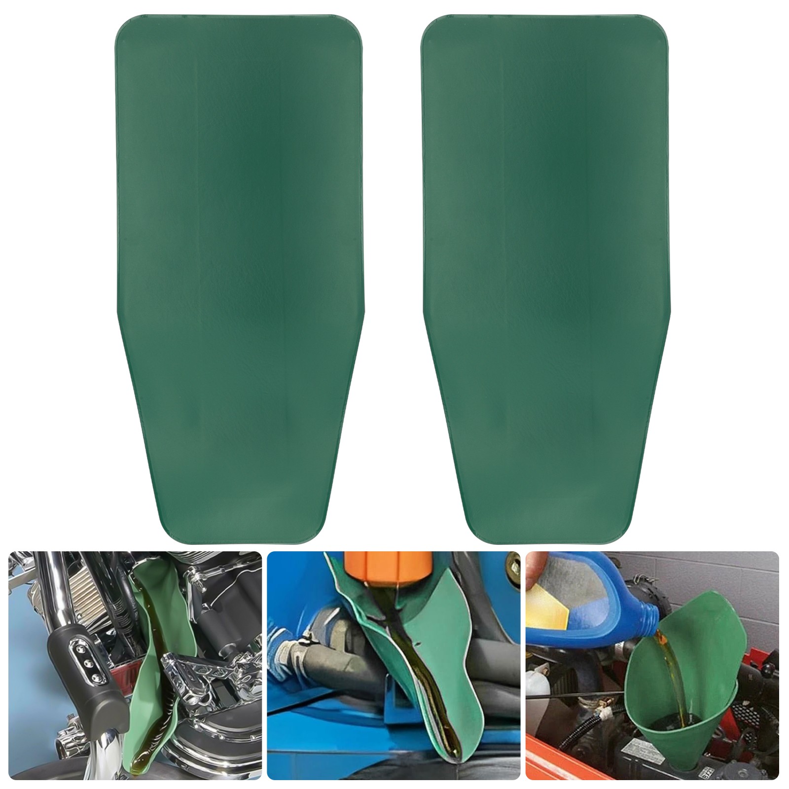 2× Flexible Oil Drain Funnel Foldable Spill-Free Fluid Change Tool for Car Truck