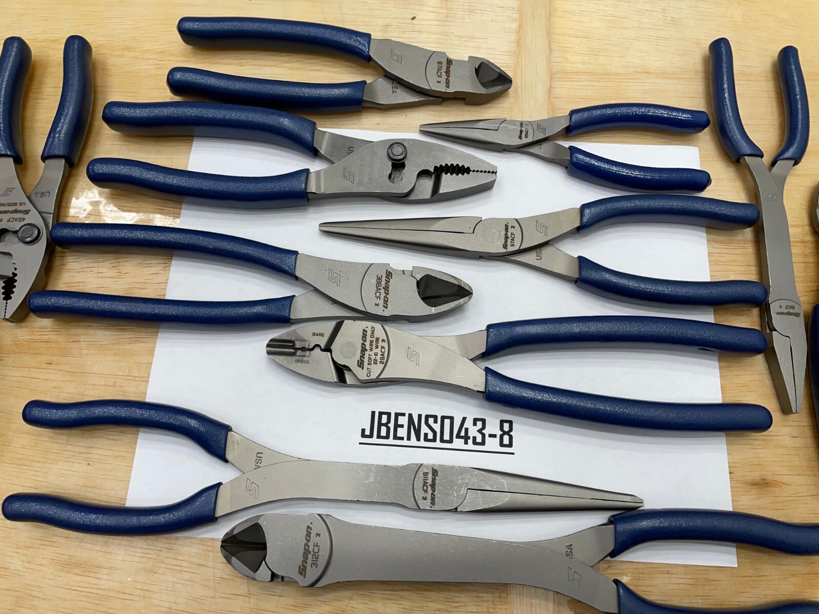 Snap-On Tools USA NEW 12 Piece POWER BLUE Soft Grip Assorted Plier Lot Set