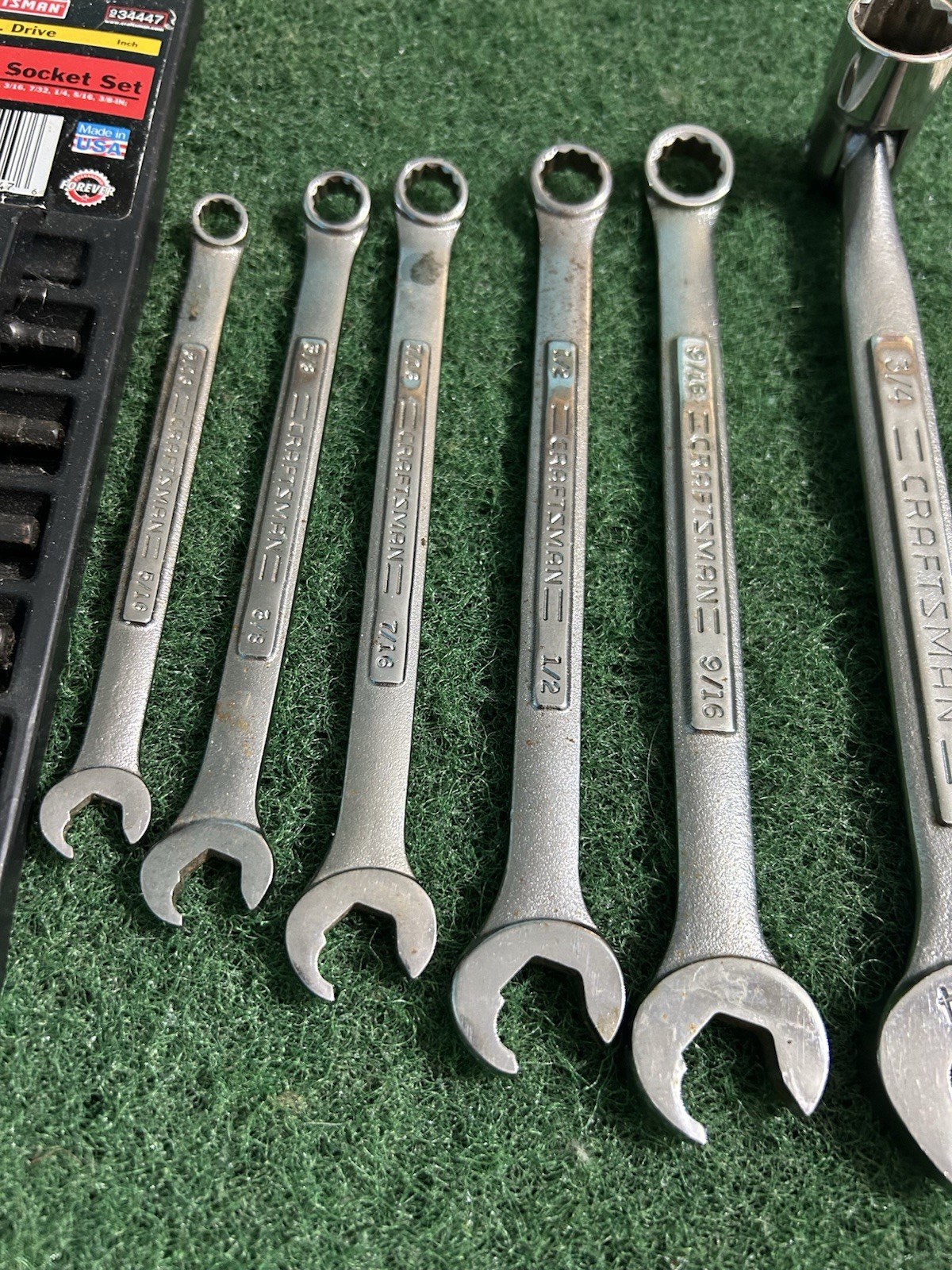 Craftsman 6 Piece Socket Set, & Non Slip Wrenches, & 3/4” Socket Wrench