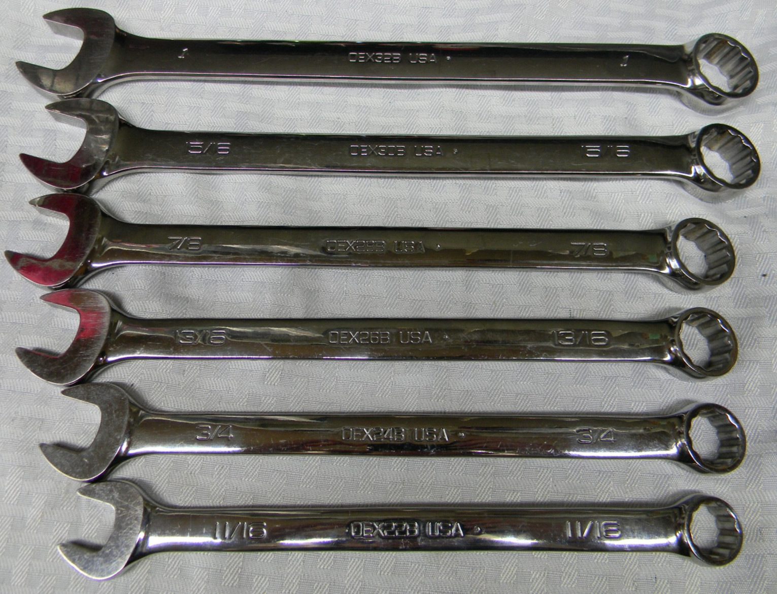 SNAP-ON 6PC SAE 12PT FLANK DRIVE COMBINATION WRENCH SET 11/16″-1″ #OEX22-OEX32B