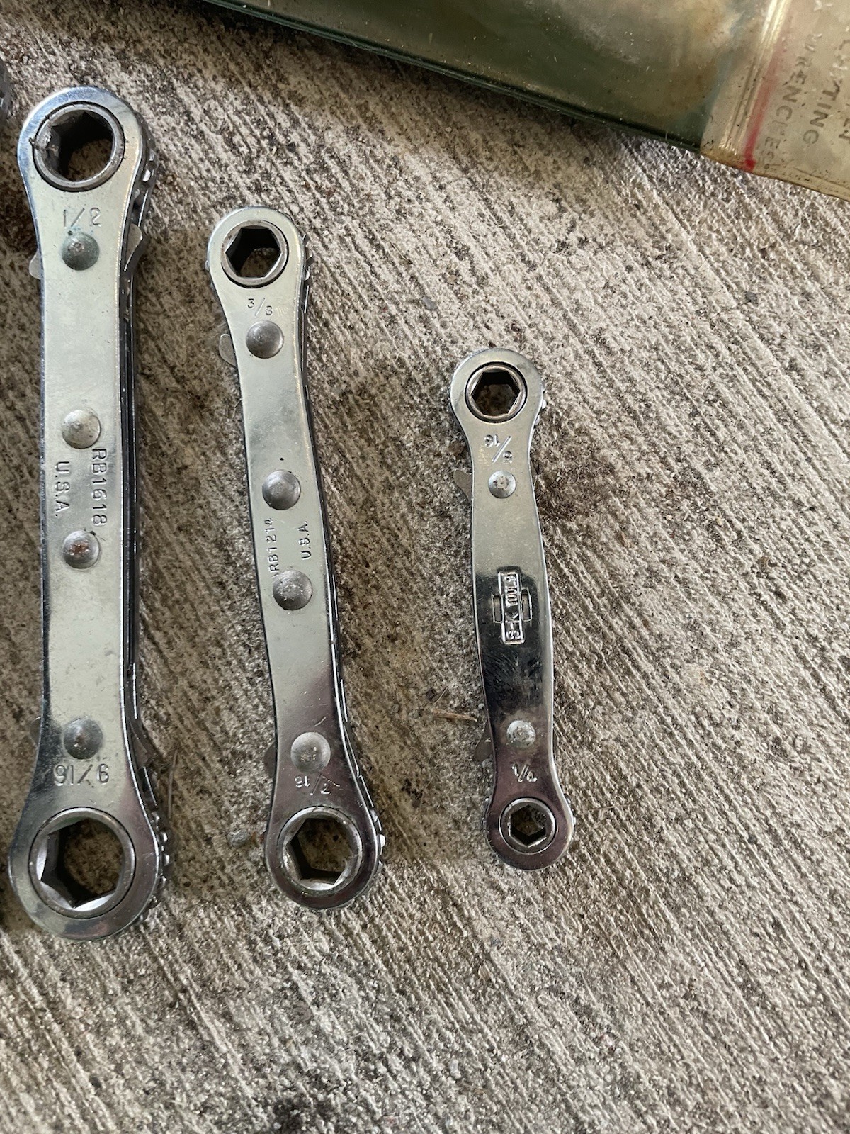 SK 4 Piece Double Box End Ratcheting Wrench Set