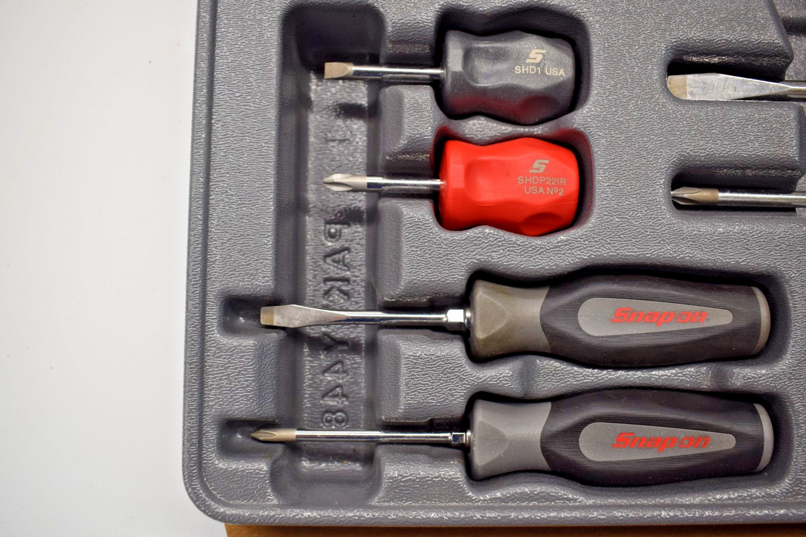 Snap On Tools SGDX120BDT 12pc DARK TITANIUM Soft Grip Screwdriver Set +Tray USED