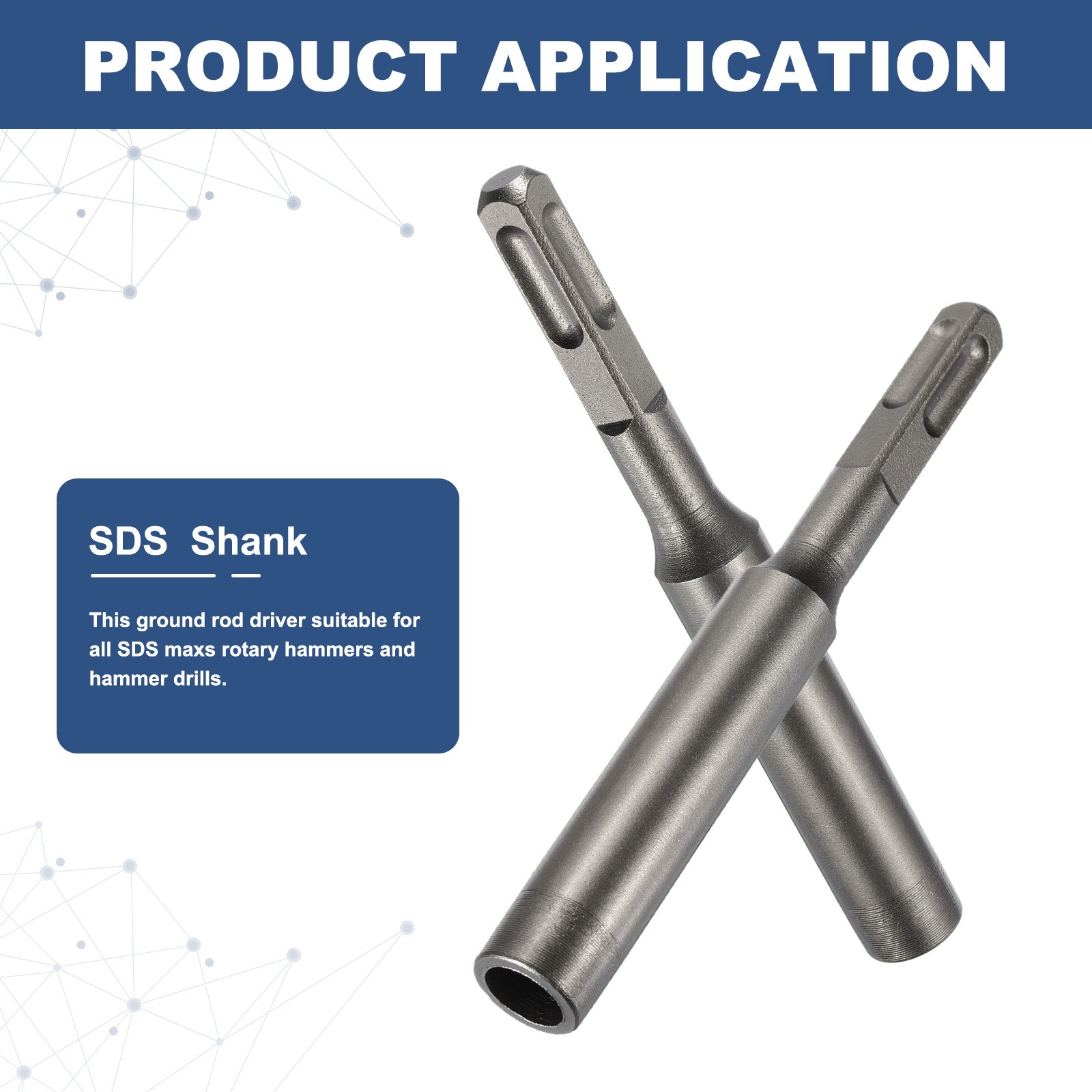 2pcs SDS Max Ground Rod Driver 23/64″ for 15/32″ Ground Rods Drive 5.7″ Long