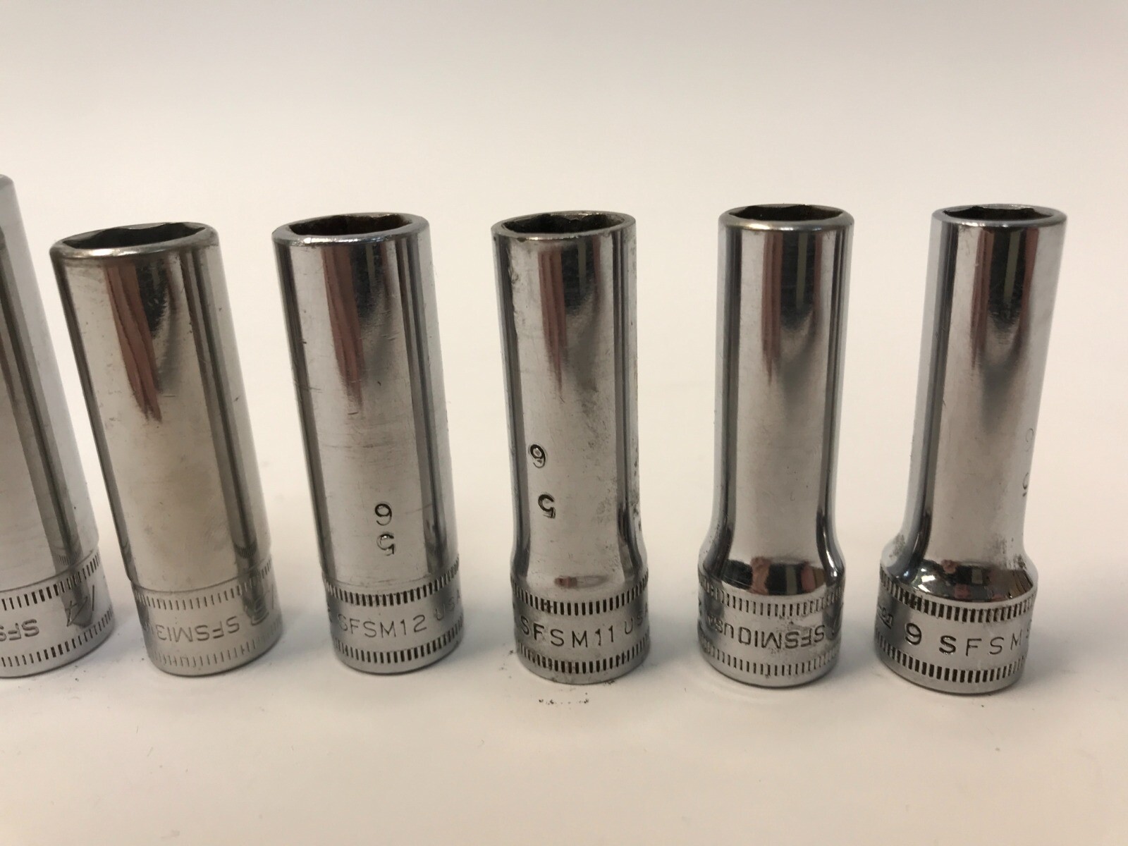 Snap On 11Pc Metric 3/8 Drive 6pt Deep Socket Set 9MM – 19MM SFSM