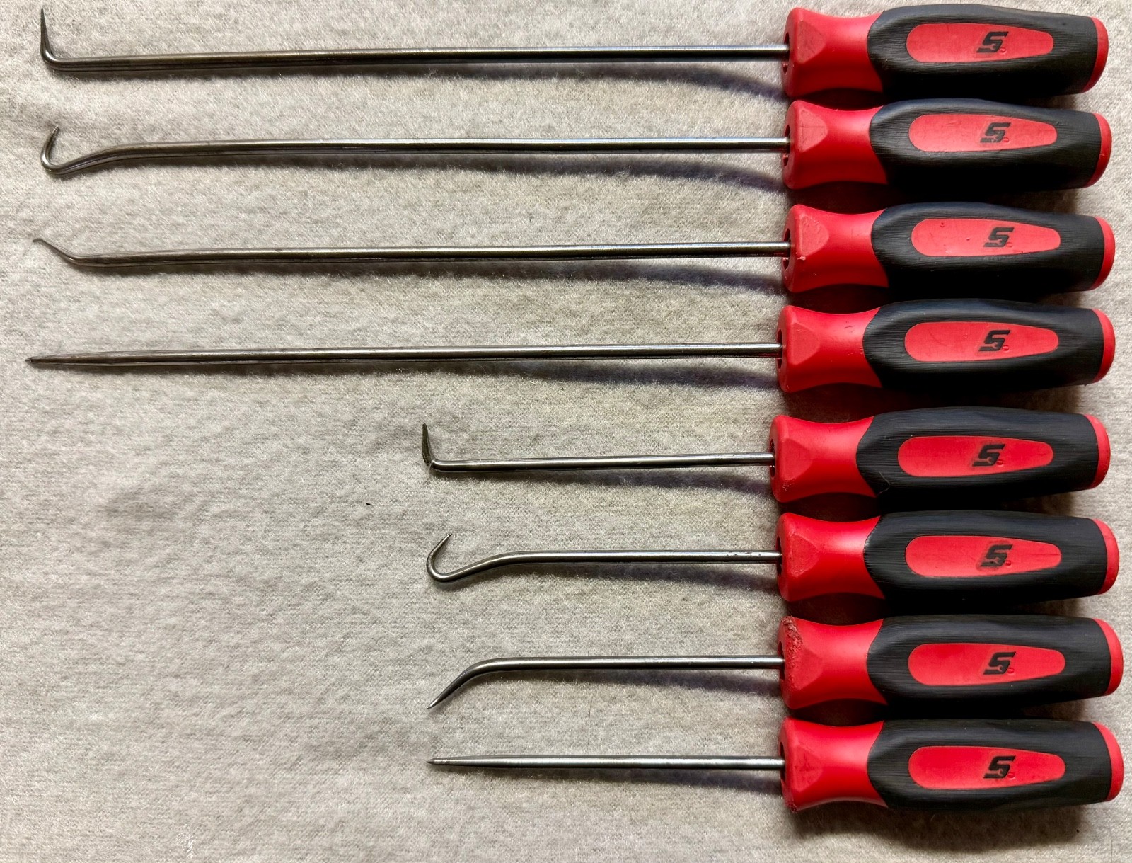 Snap-on Mini Pick Set Short SGASA204CR Long SGLASA204CR 8pc Hook O-Ring Tools