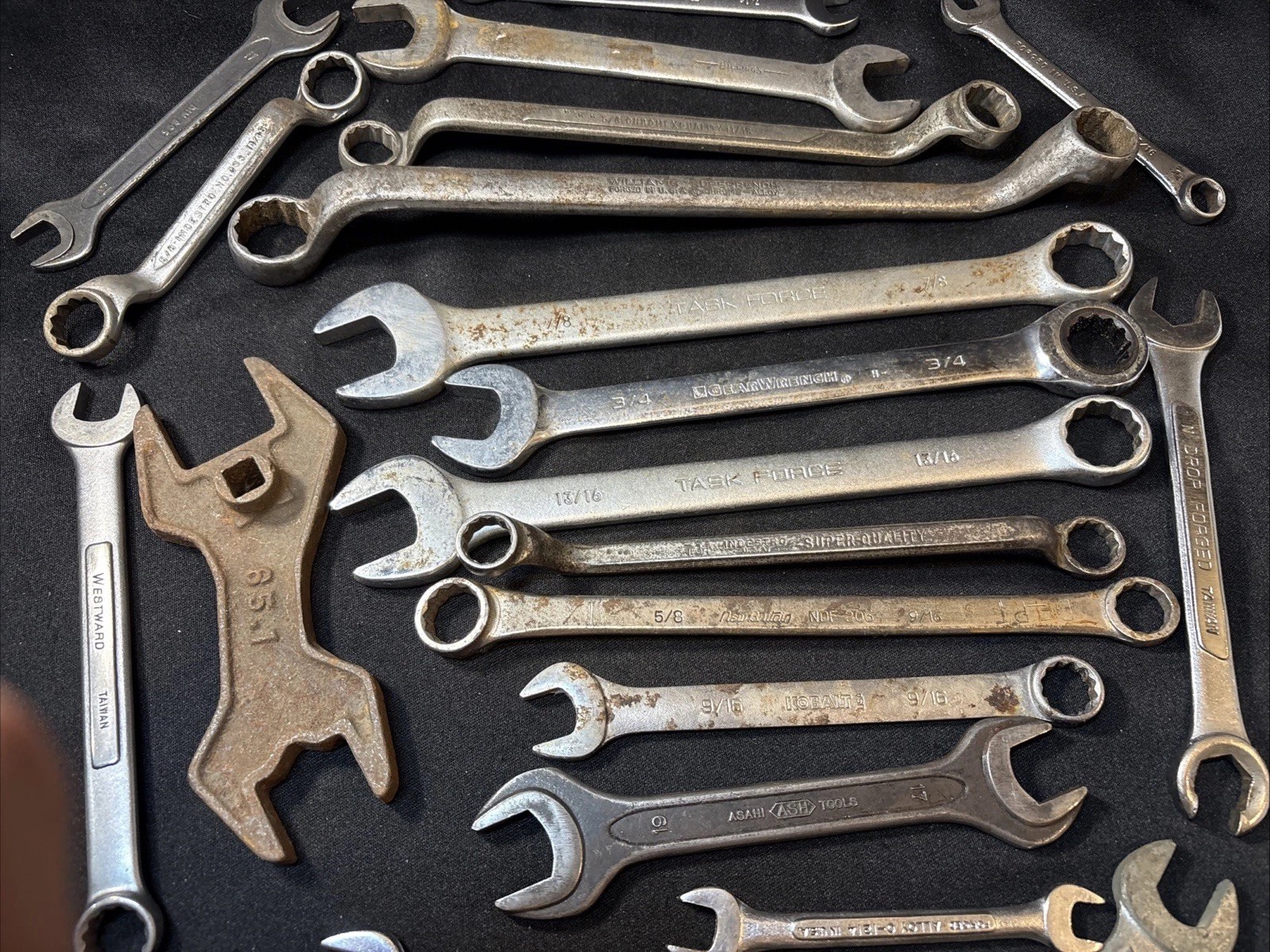 Mixed Lot Of 20 = 7 Lbs of Wrenches Assorted Styles, Country Made, Brands & Size
