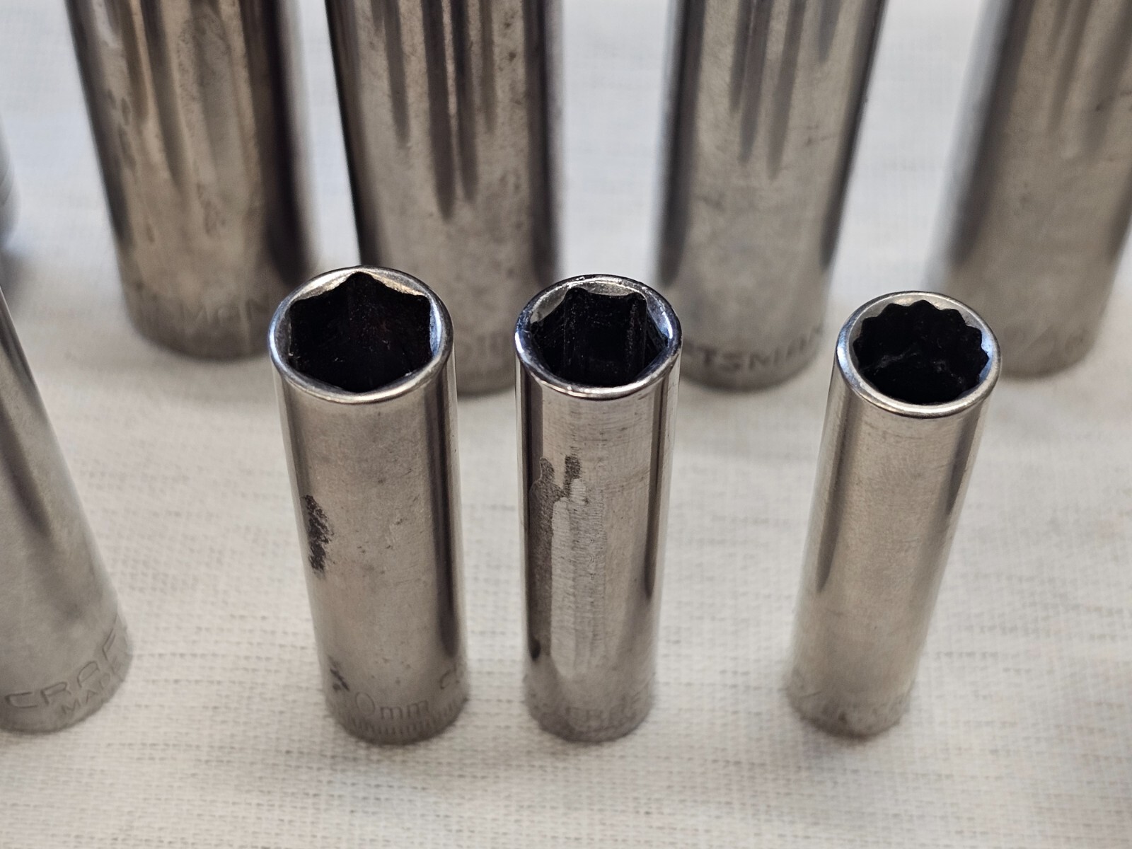 15 Craftsman Deep Well Sae Metric Socket Set 1/4 3/8 Drive 10 14 16mm 5/8 V G G1